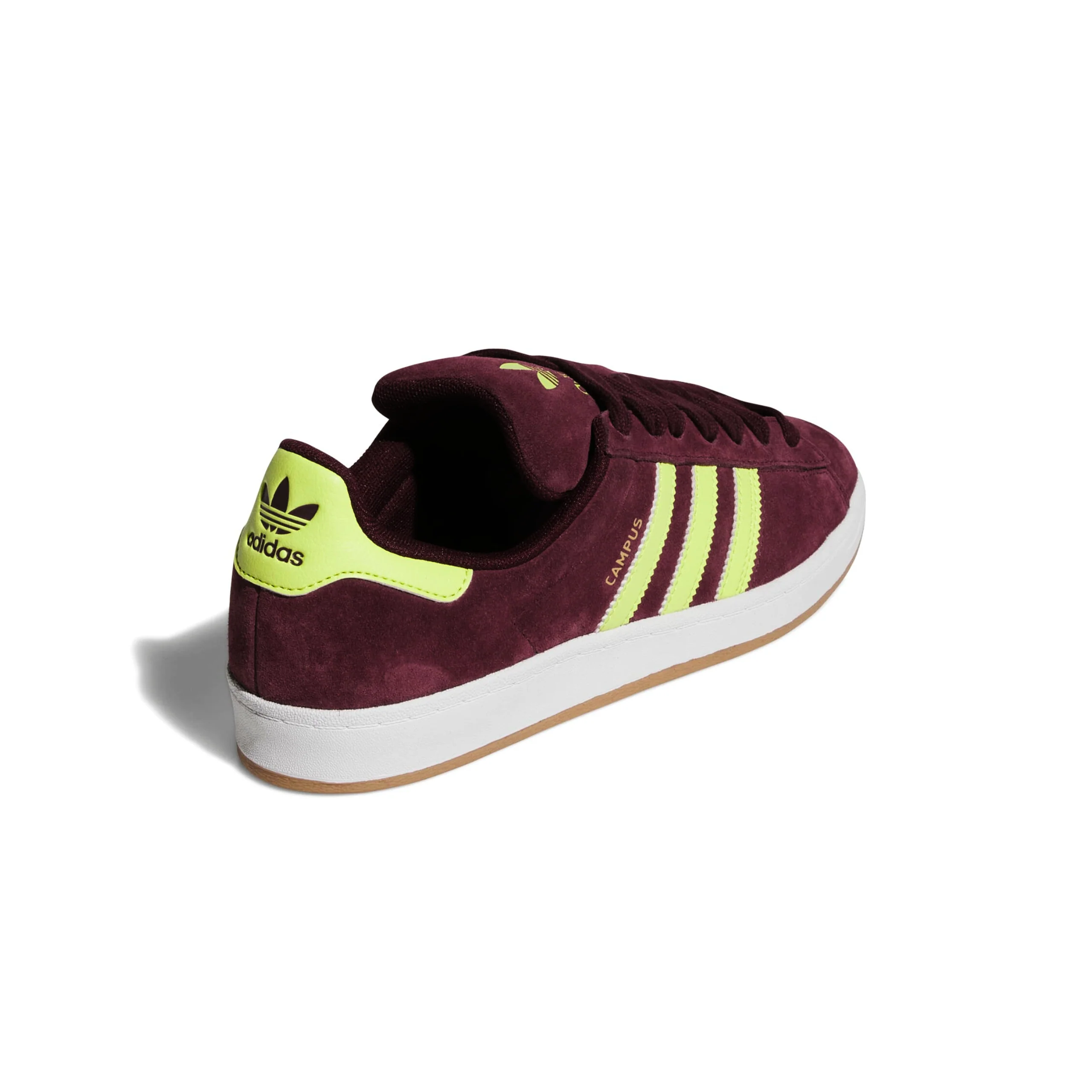Adidas Campus ADV Shoes - Maroon / Semi Solar Yellow / Footwear White (JQ2099) - Image 3