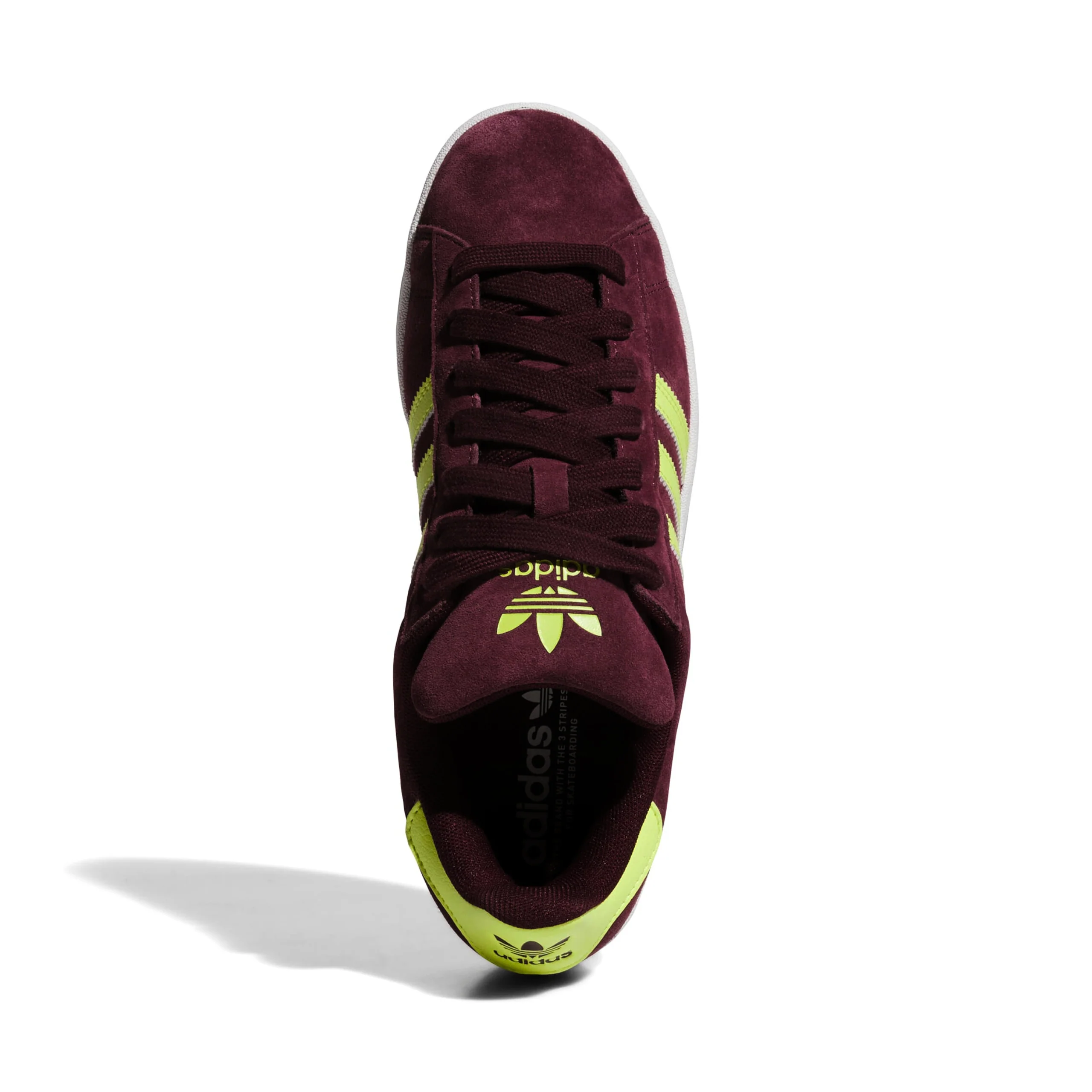 Adidas Campus ADV Shoes - Maroon / Semi Solar Yellow / Footwear White (JQ2099) - Image 4