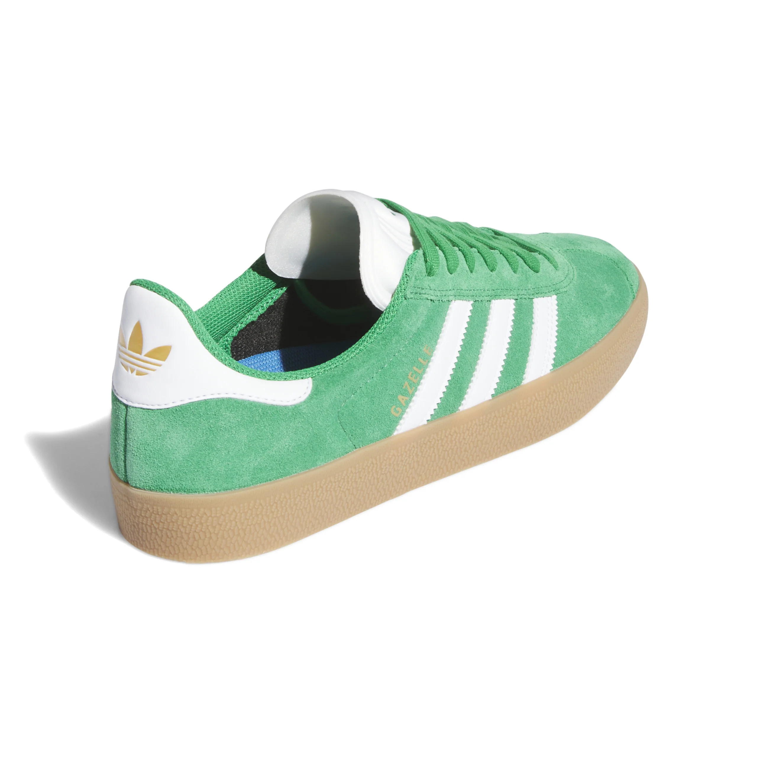 Adidas Skateboarding Gazelle ADV Shoes - Green / Footwear White / Gold Metallic - Image 3