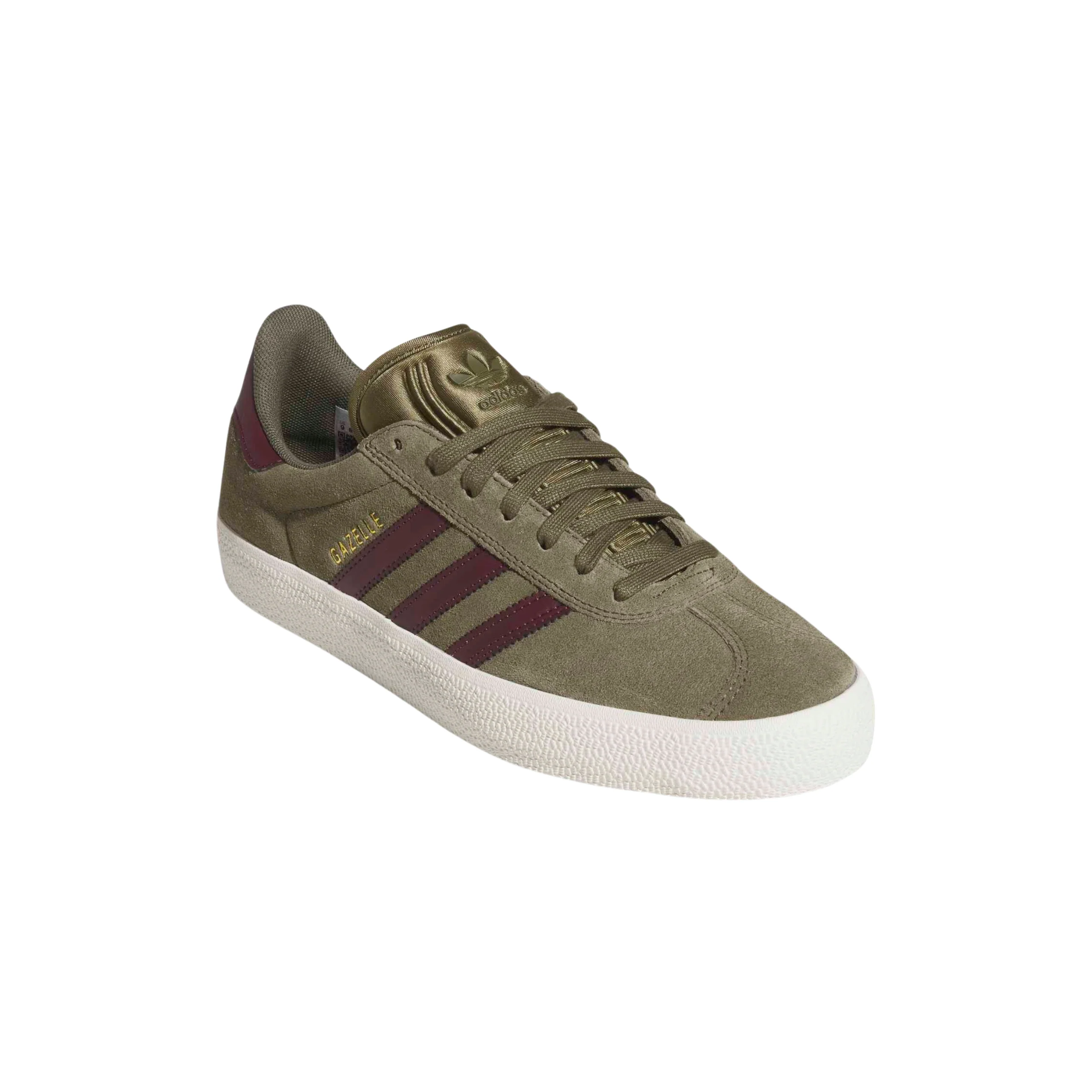 Adidas Skateboarding Gazelle ADV Shoes - Olive Strata / Maroon / Chalk White (KI3205) - Image 2