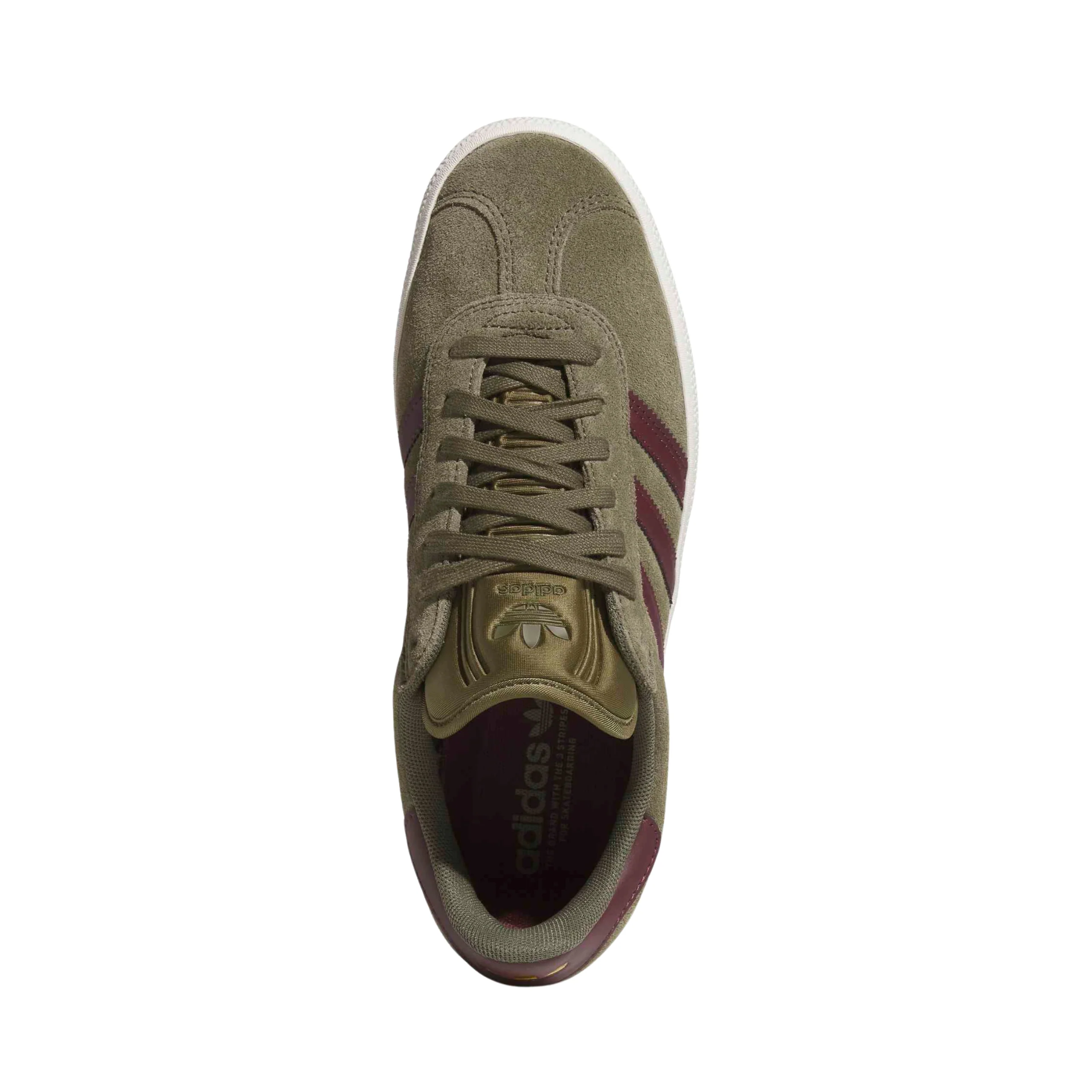 Adidas Skateboarding Gazelle ADV Shoes - Olive Strata / Maroon / Chalk White (KI3205) - Image 4