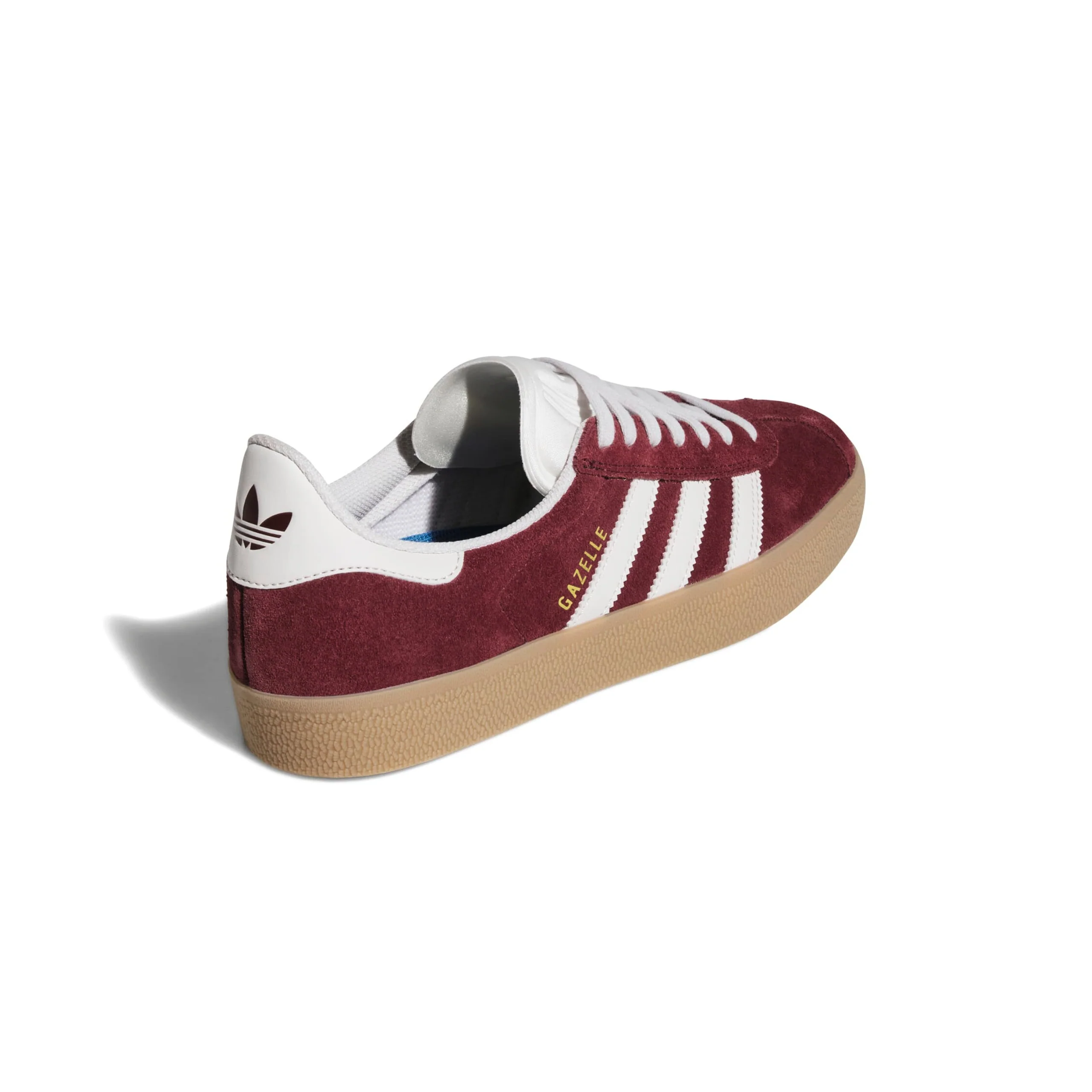 Adidas Skateboarding Gazelle ADV Shoes - Shadow Red / Crystal White / Gold Metallic (JR2000) - Image 3