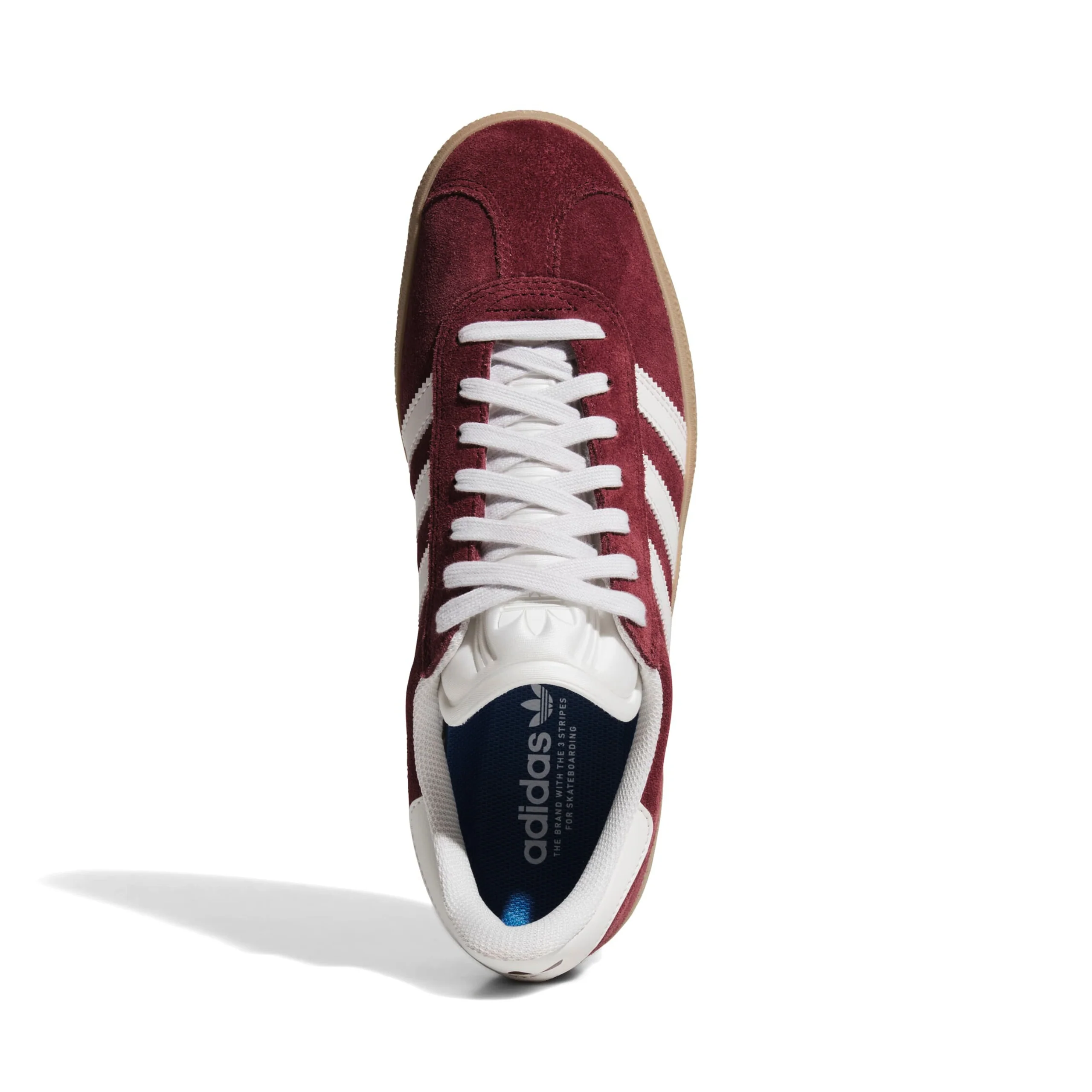 Adidas Skateboarding Gazelle ADV Shoes - Shadow Red / Crystal White / Gold Metallic (JR2000) - Image 4