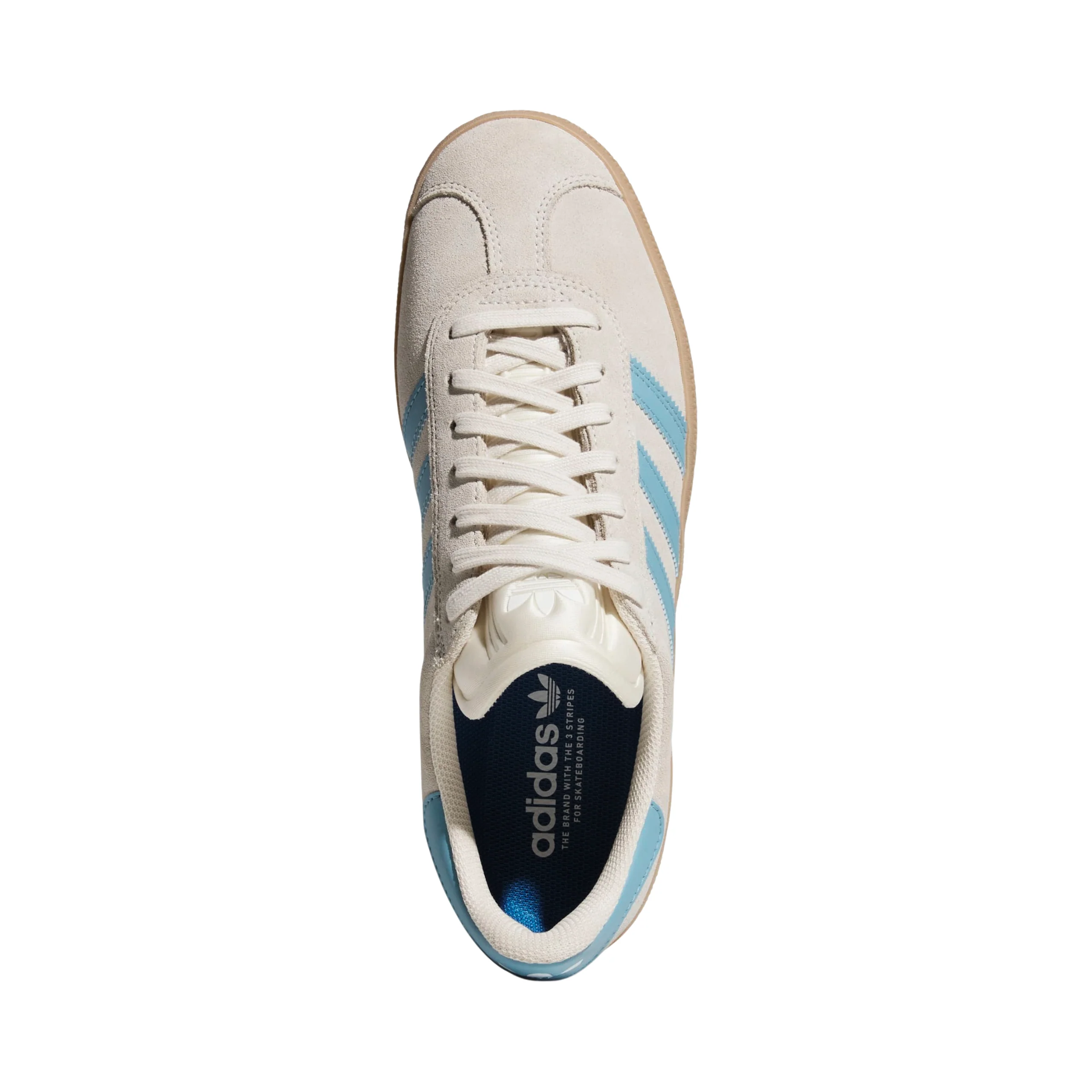 Adidas Skateboarding Gazelle ADV Shoes - Wonder White / Preloved Blue / Gum4 (JP8518) - Image 3