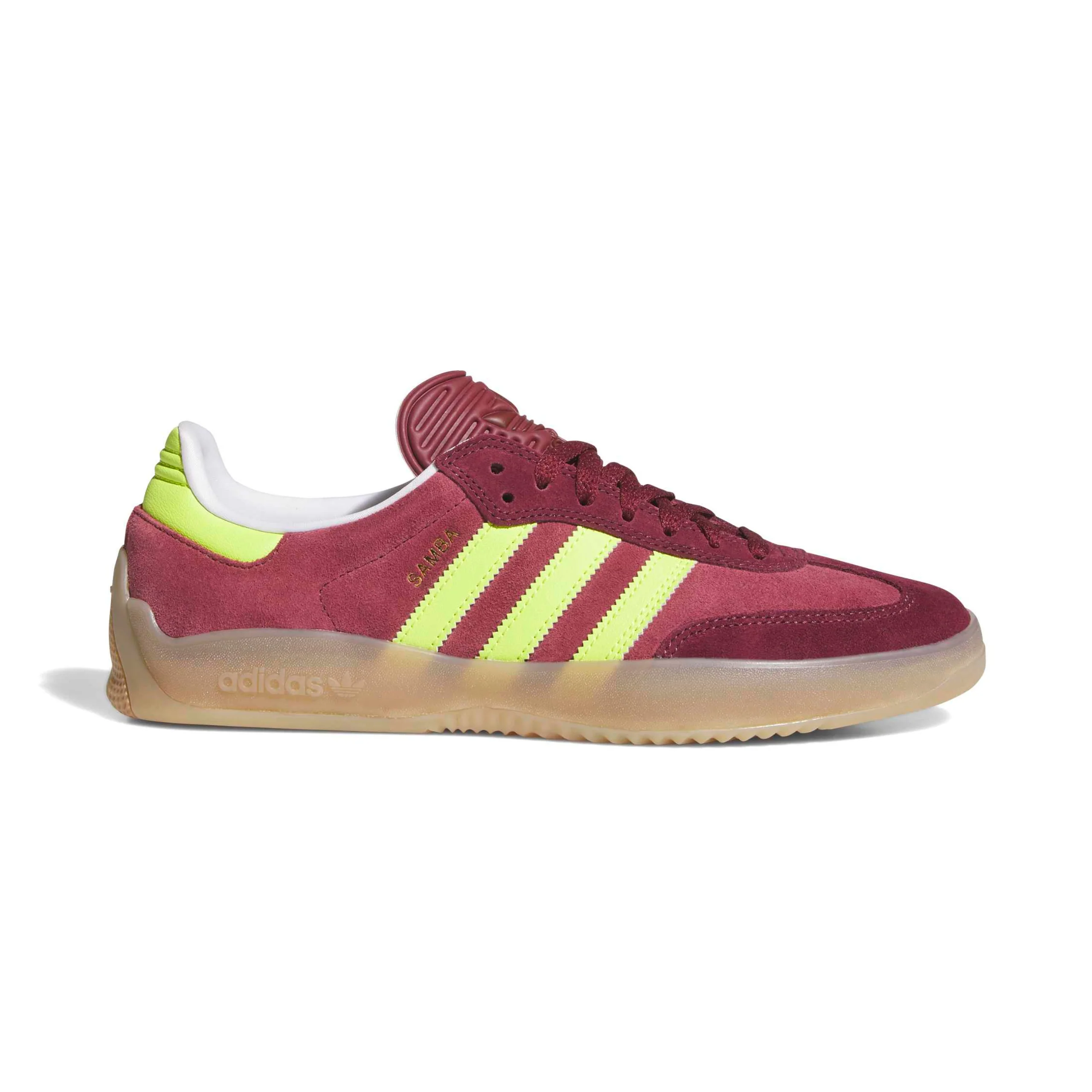 Adidas Skateboarding Puig Samba Shoes - Maroon / Semi Solar Yellow / Shadow Red (KK3742)