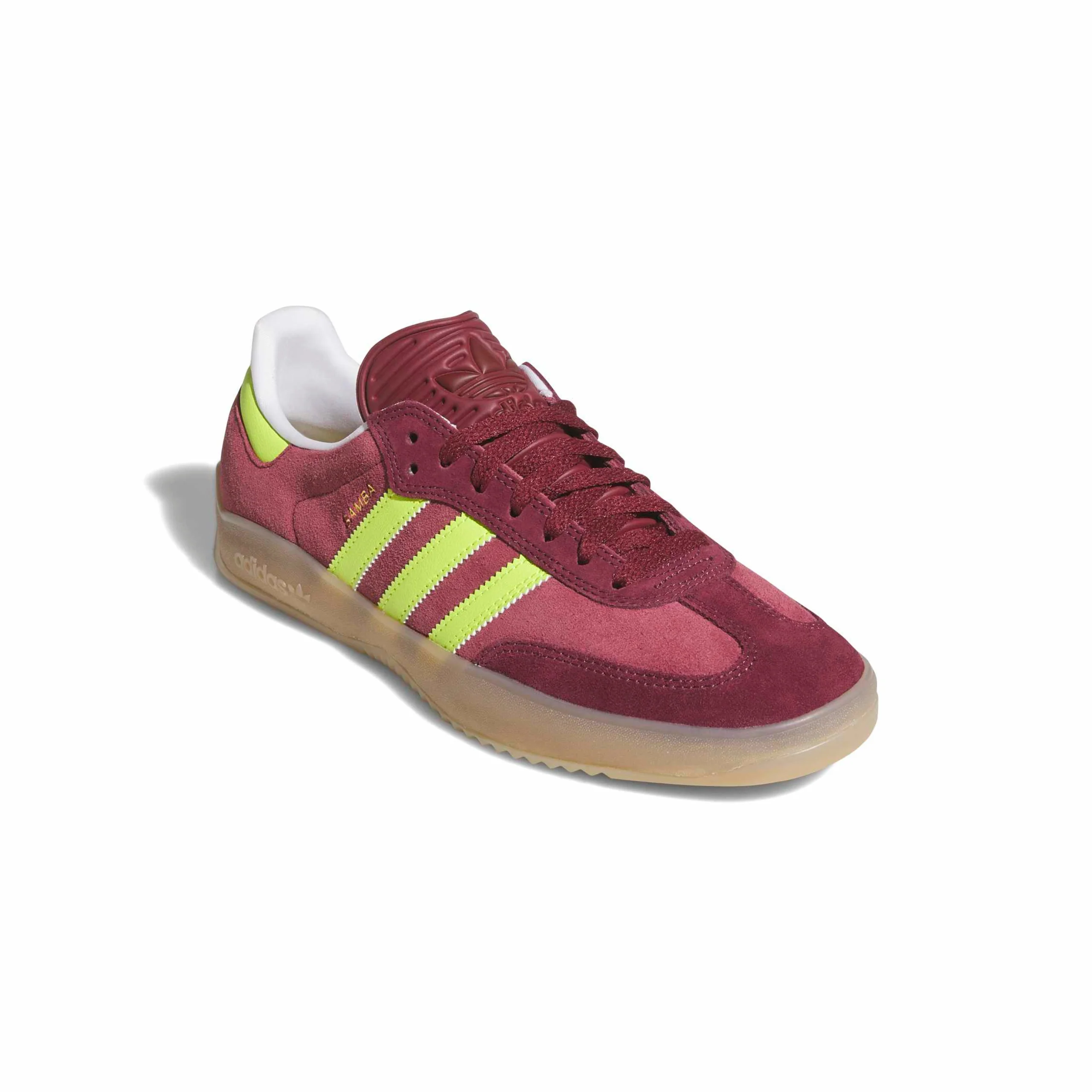 Adidas Skateboarding Puig Samba Shoes - Maroon / Semi Solar Yellow / Shadow Red (KK3742) - Image 2