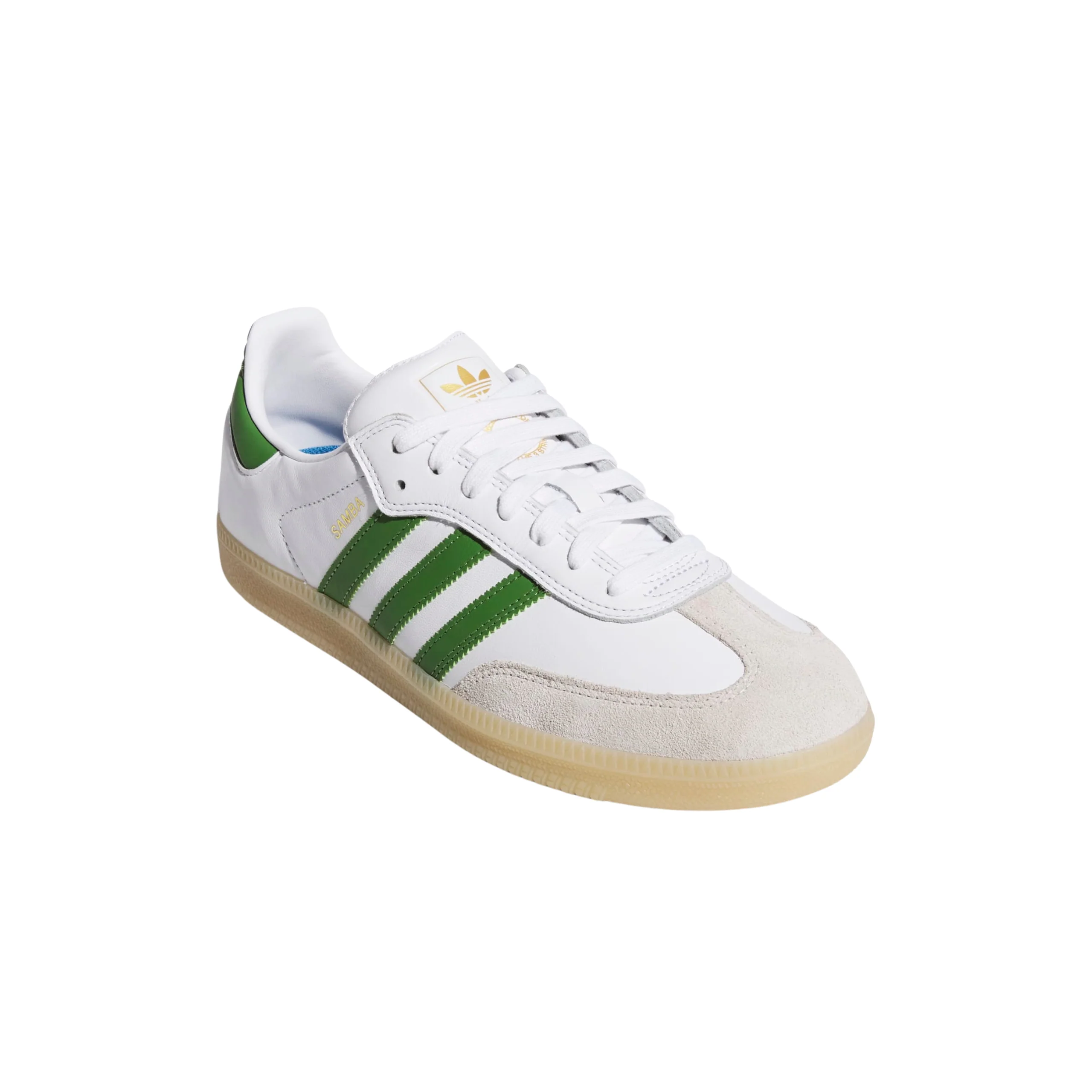 Adidas Skateboarding Samba ADV Shoes Trainers - Cloud White / Crew Green / Gum (JP8522) - Image 2