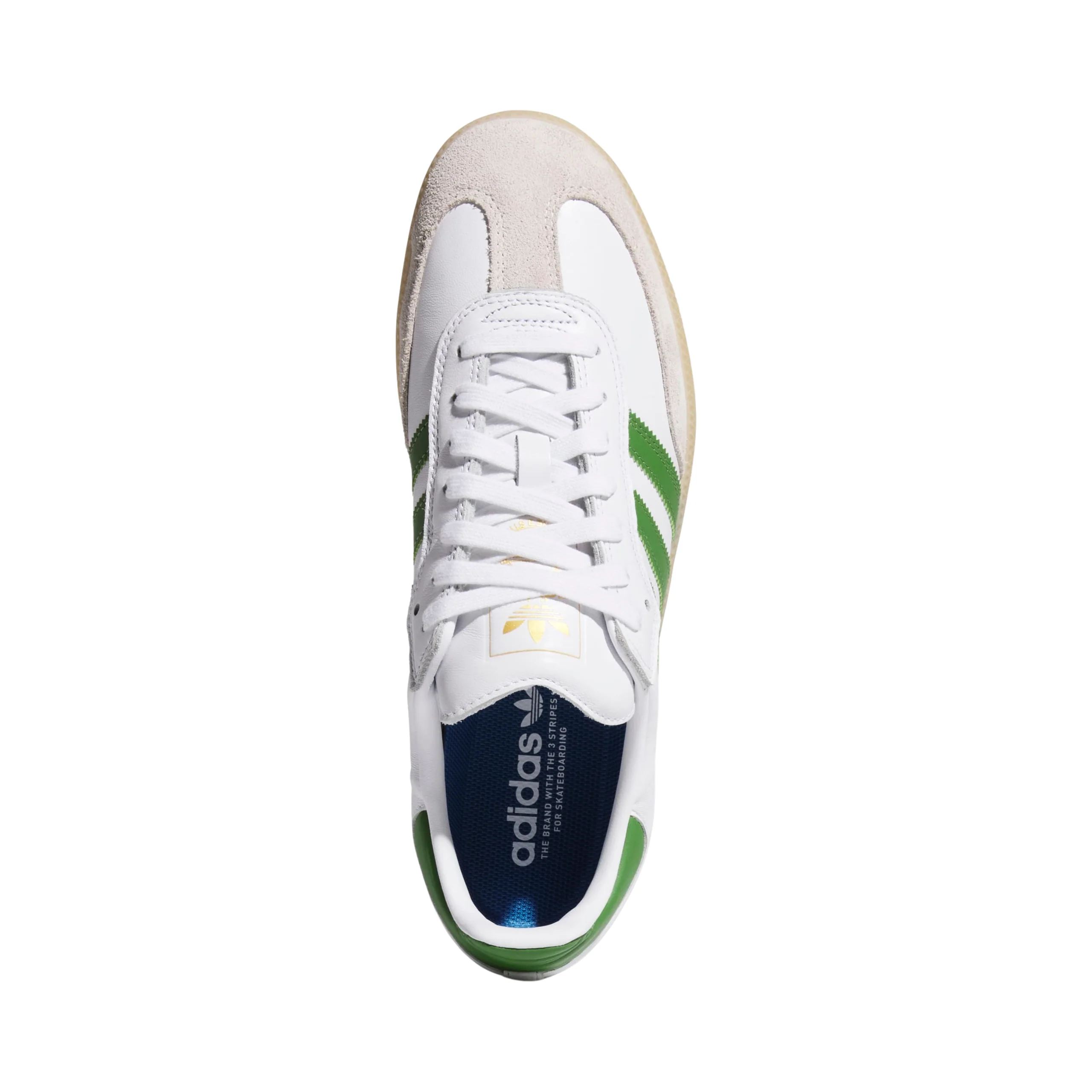 Adidas Skateboarding Samba ADV Shoes Trainers - Cloud White / Crew Green / Gum (JP8522) - Image 4