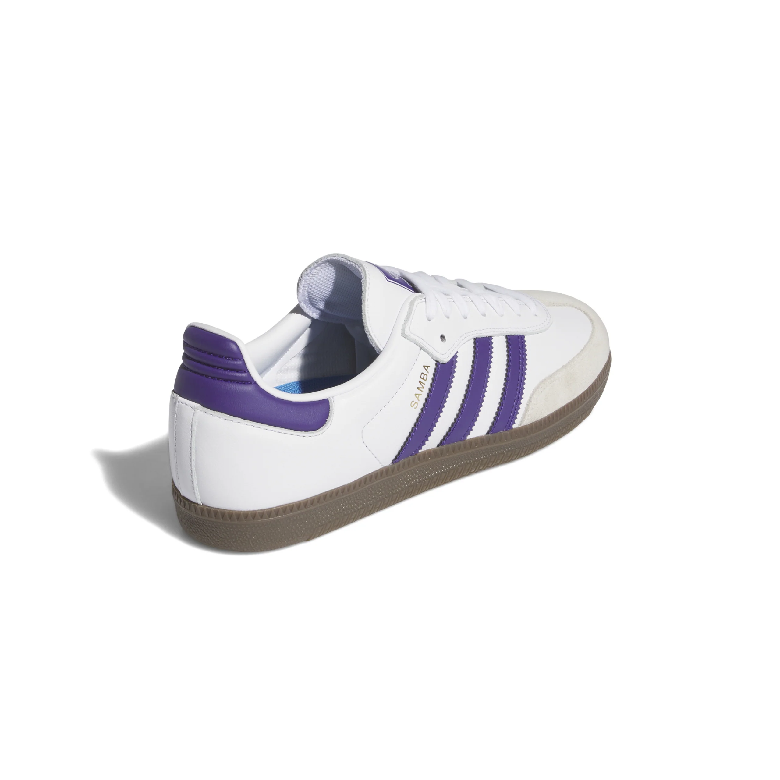 Adidas Skateboarding Samba ADV Shoes Trainers - Footwear White / Collegiate Purple / Gold Metallic (IE6613) - Image 3