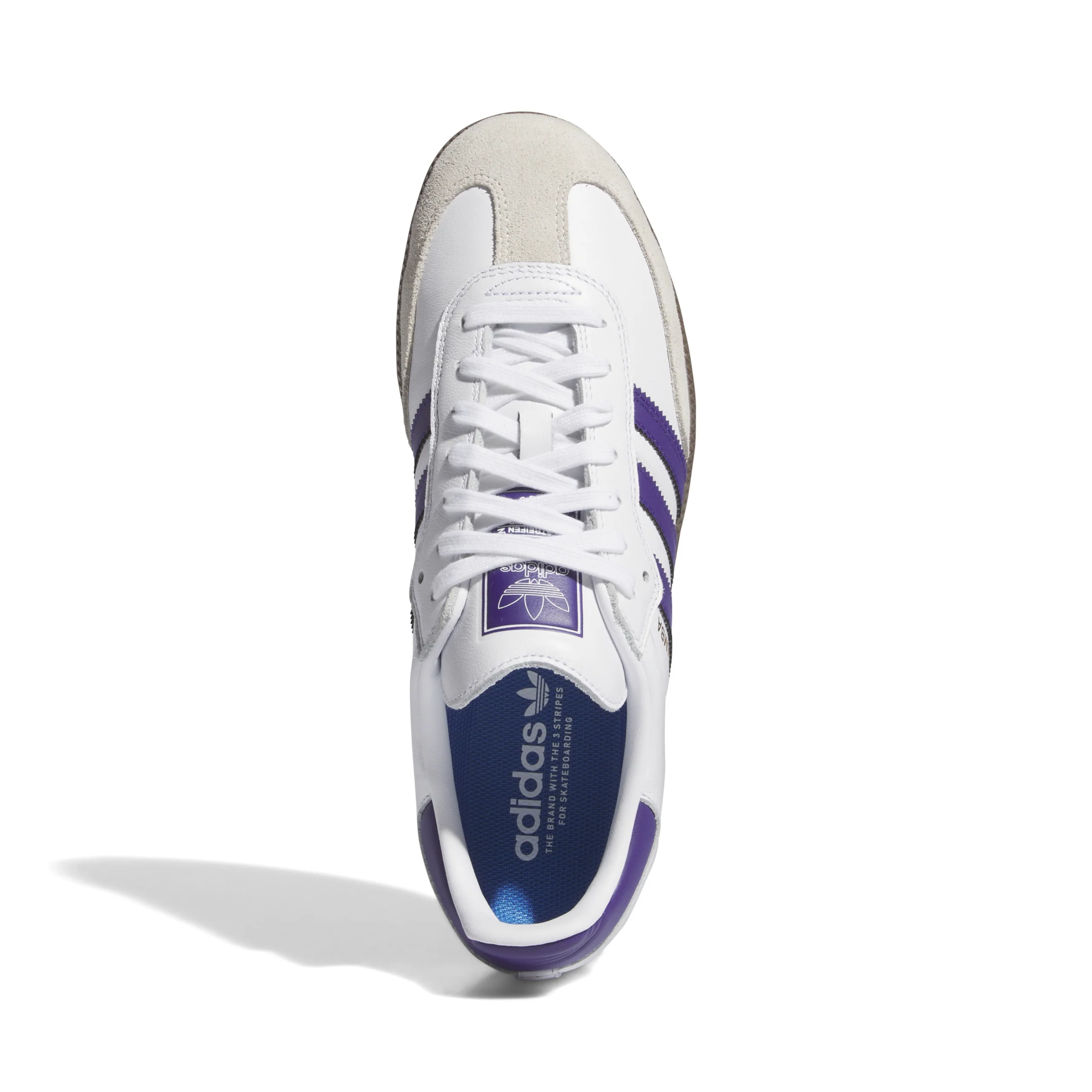 Adidas Skateboarding Samba ADV Shoes Trainers - Footwear White / Collegiate Purple / Gold Metallic (IE6613) - Image 4