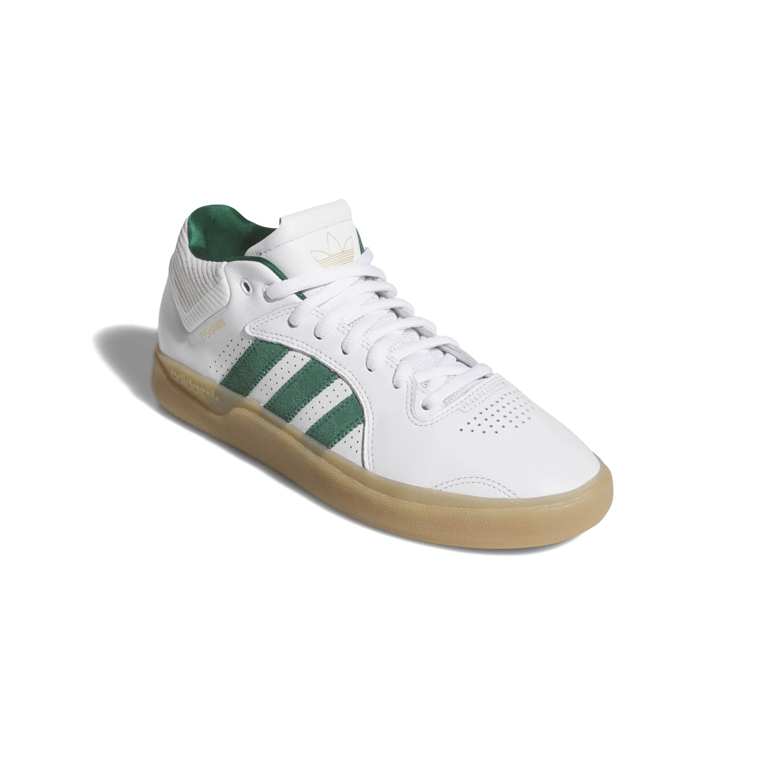 Adidas Skateboarding Tyshawn Shoes - Footwear White / Collegiate Green / Gum4 (KJ5406) - Image 2