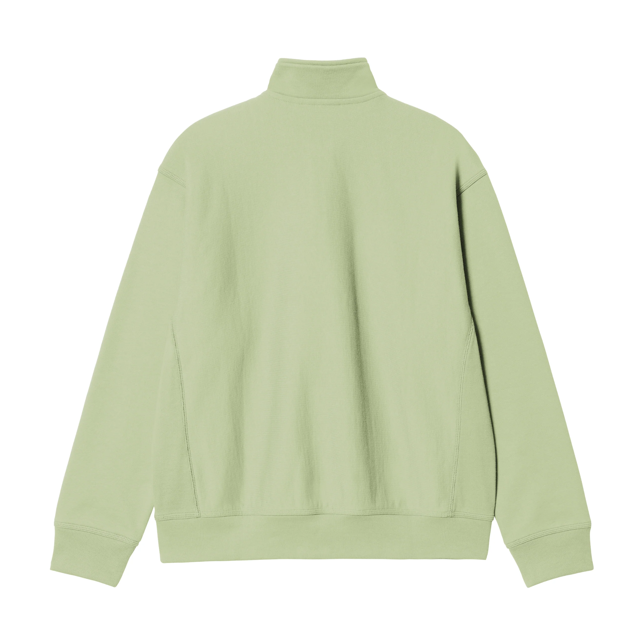 Carhartt WIP American Script Half Zip Sweatshirt - Pale Olive - Image 2
