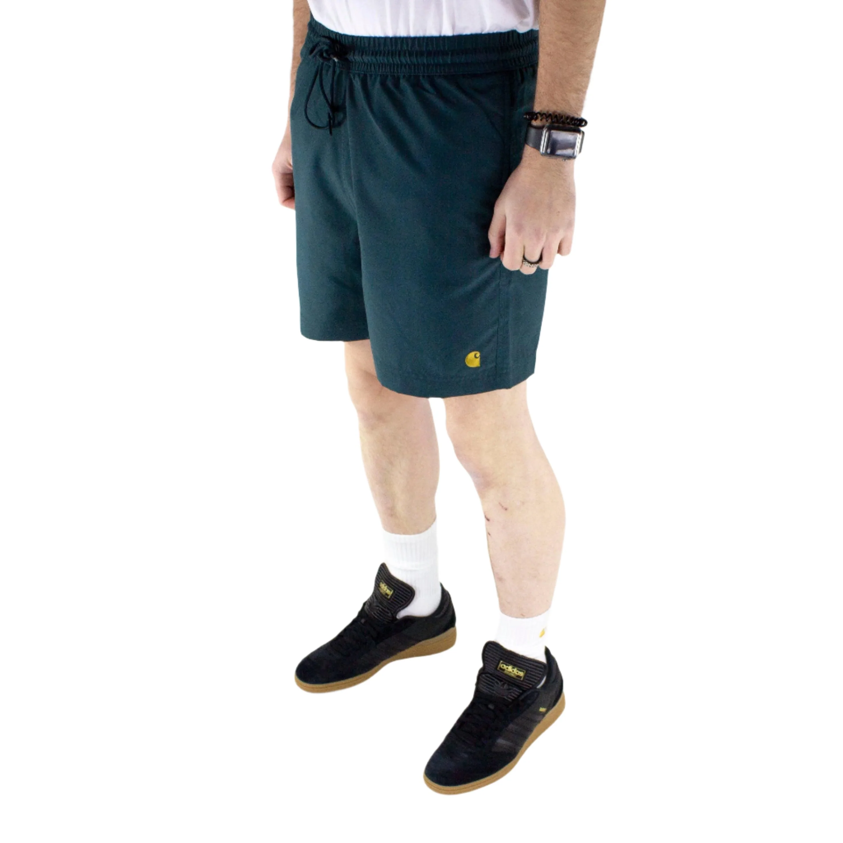 Carhartt WIP Chase Swim Trunks - Botanic Green / Gold - Image 3