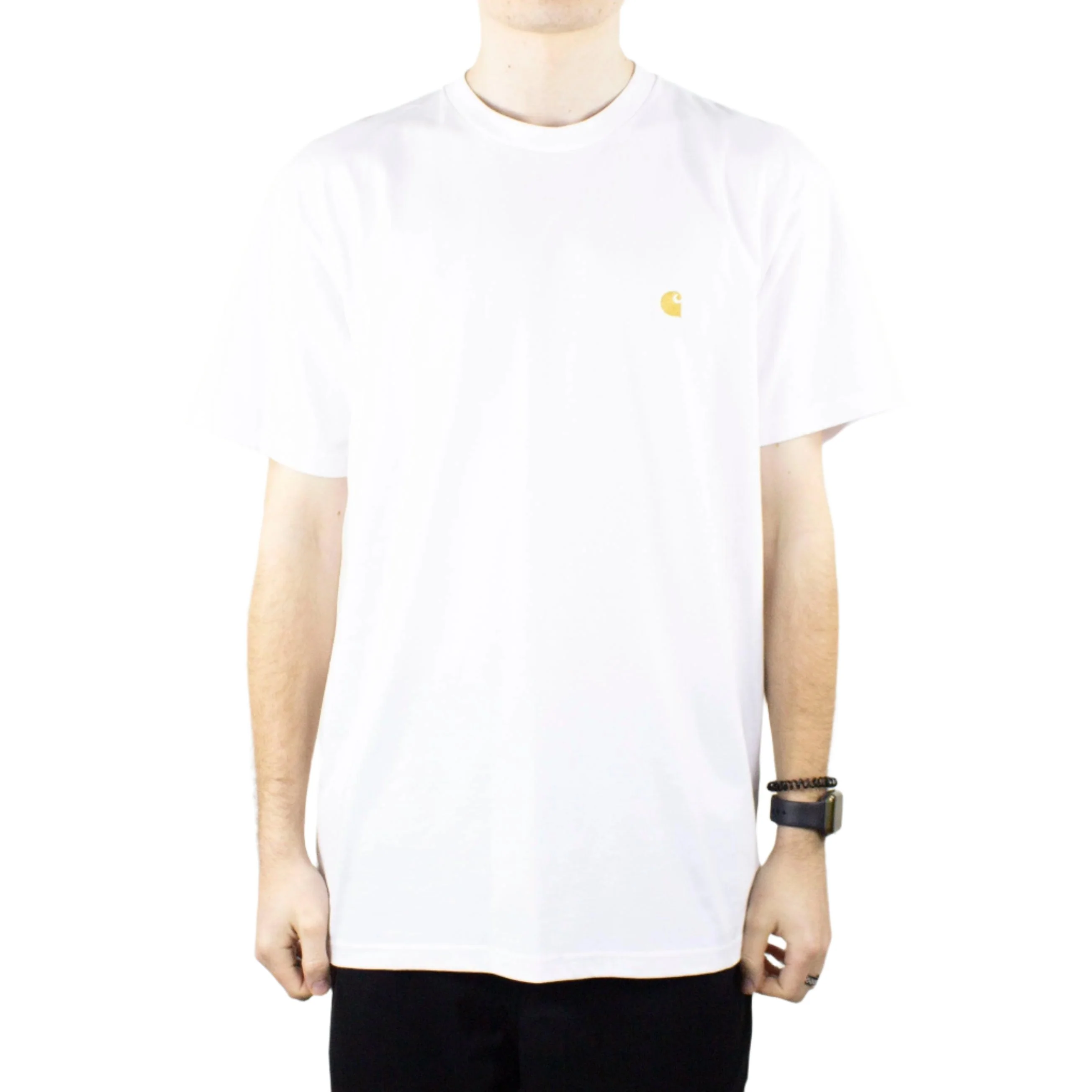 Carhartt WIP Chase T-Shirt - White / Gold - Image 3