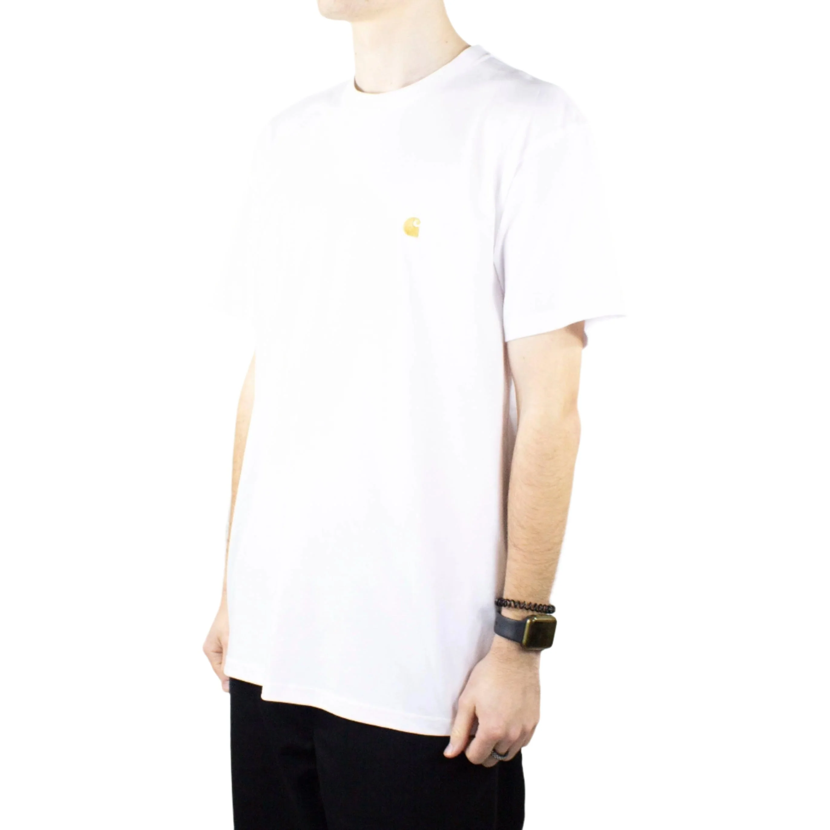 Carhartt WIP Chase T-Shirt - White / Gold - Image 5