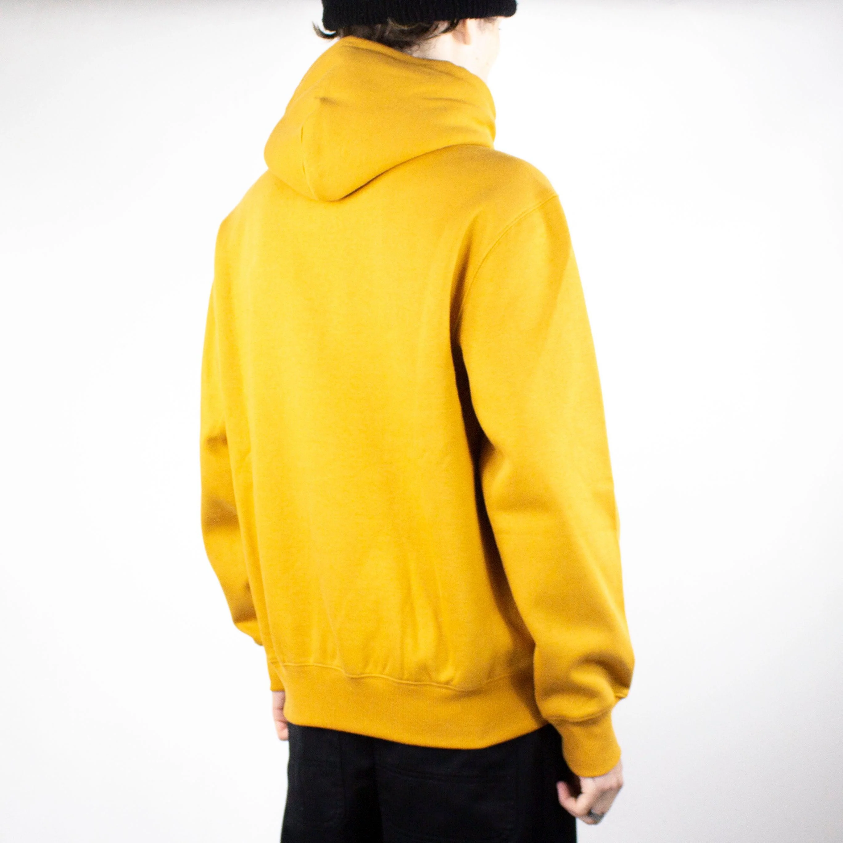 Carhartt WIP Hooded Sweatshirt – Ochre / Dark Navy - Image 4