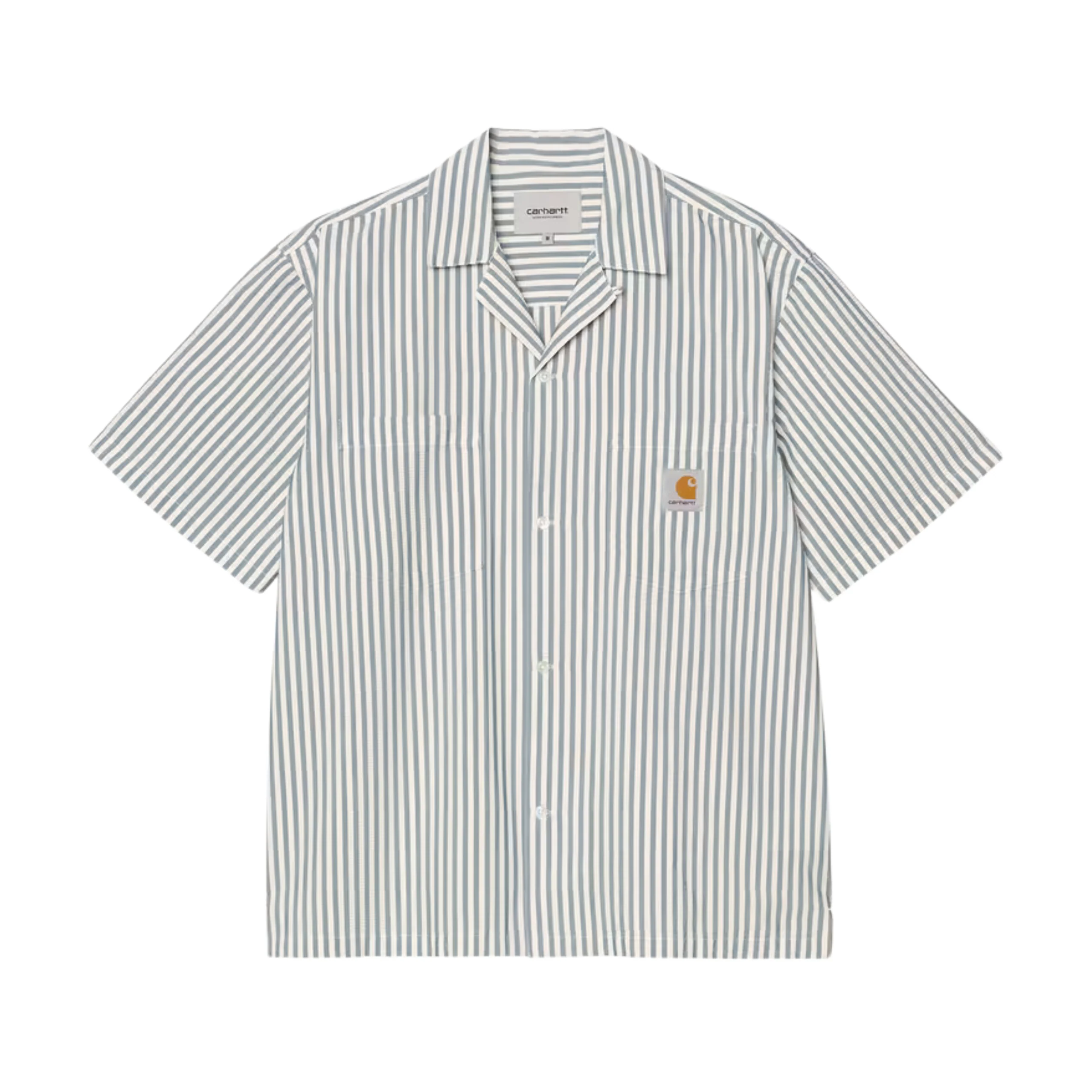 Carhartt WIP Leavel Shirt - Leavel Stripe, Blue River