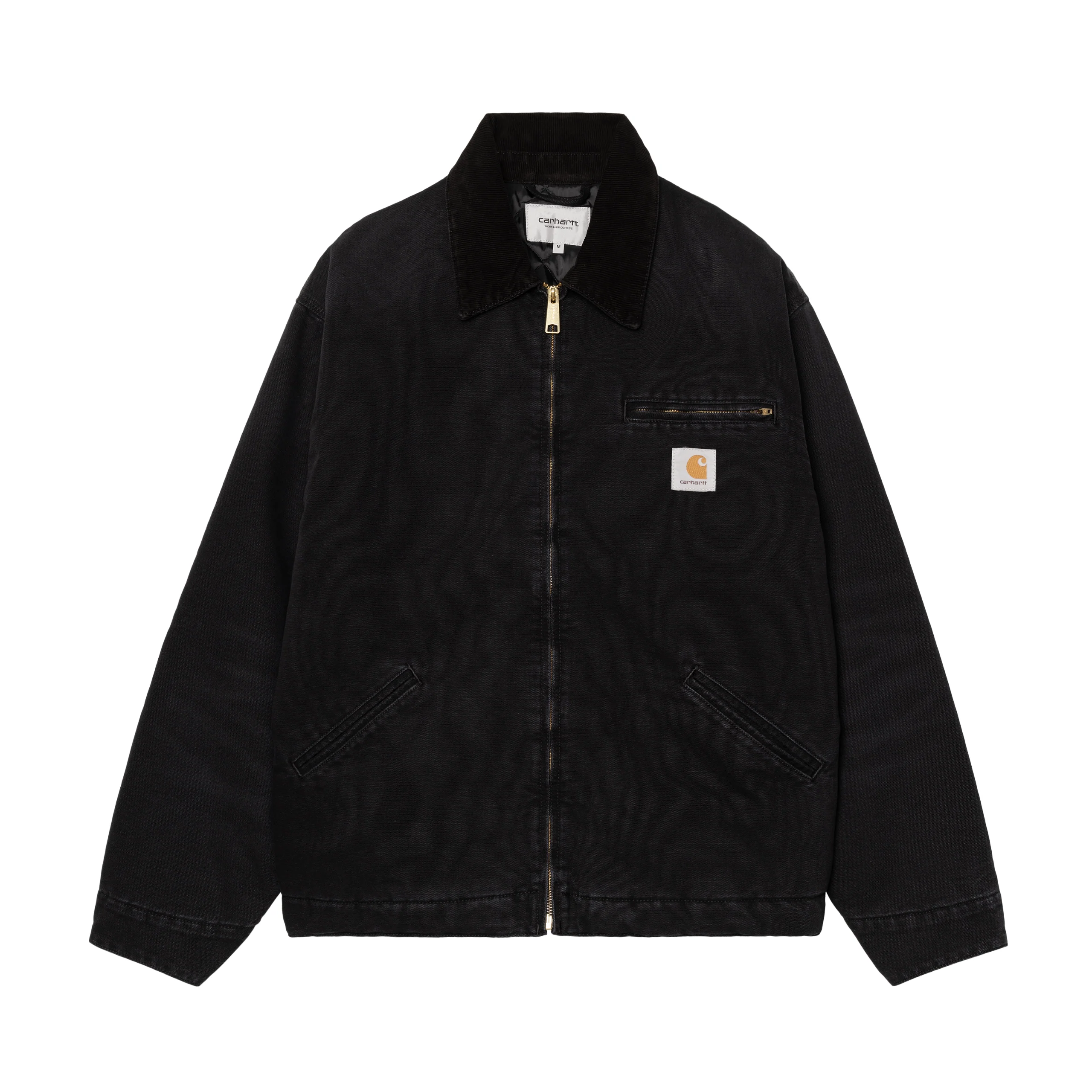 Carhartt WIP OG Detroit Jacket (Winter) - Black / Black (stone canvas)
