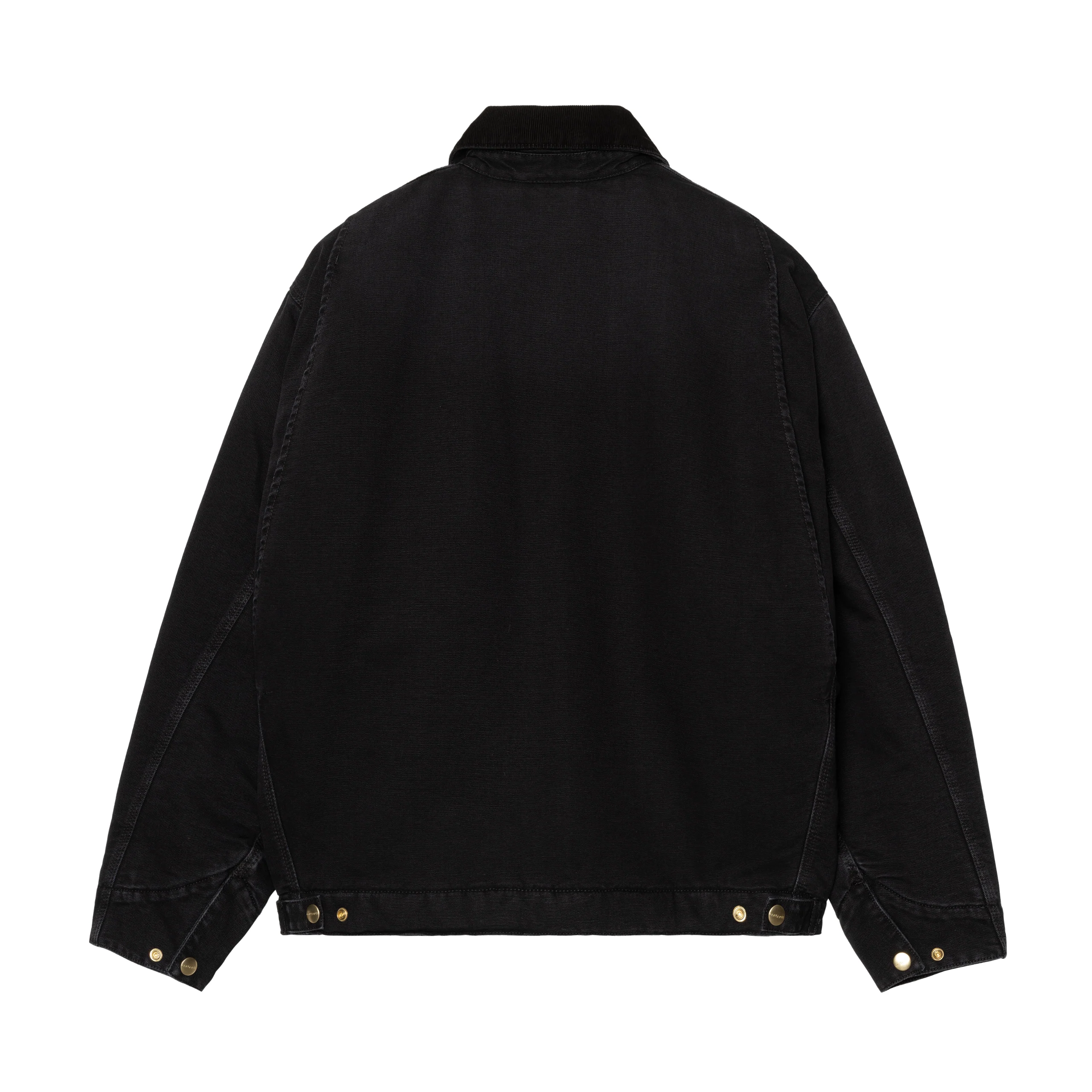 Carhartt WIP OG Detroit Jacket (Winter) - Black / Black (stone canvas) - Image 2