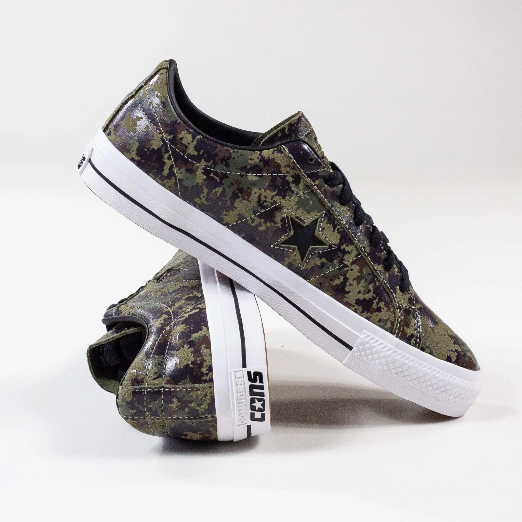 Converse One Star Pro Ox Shoes- Velvet Brown / Herbal / White - Image 3