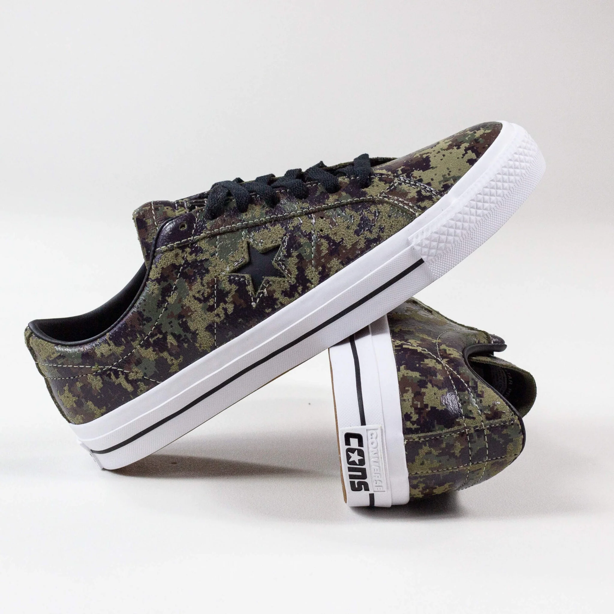 Converse One Star Pro Ox Shoes- Velvet Brown / Herbal / White - Image 4