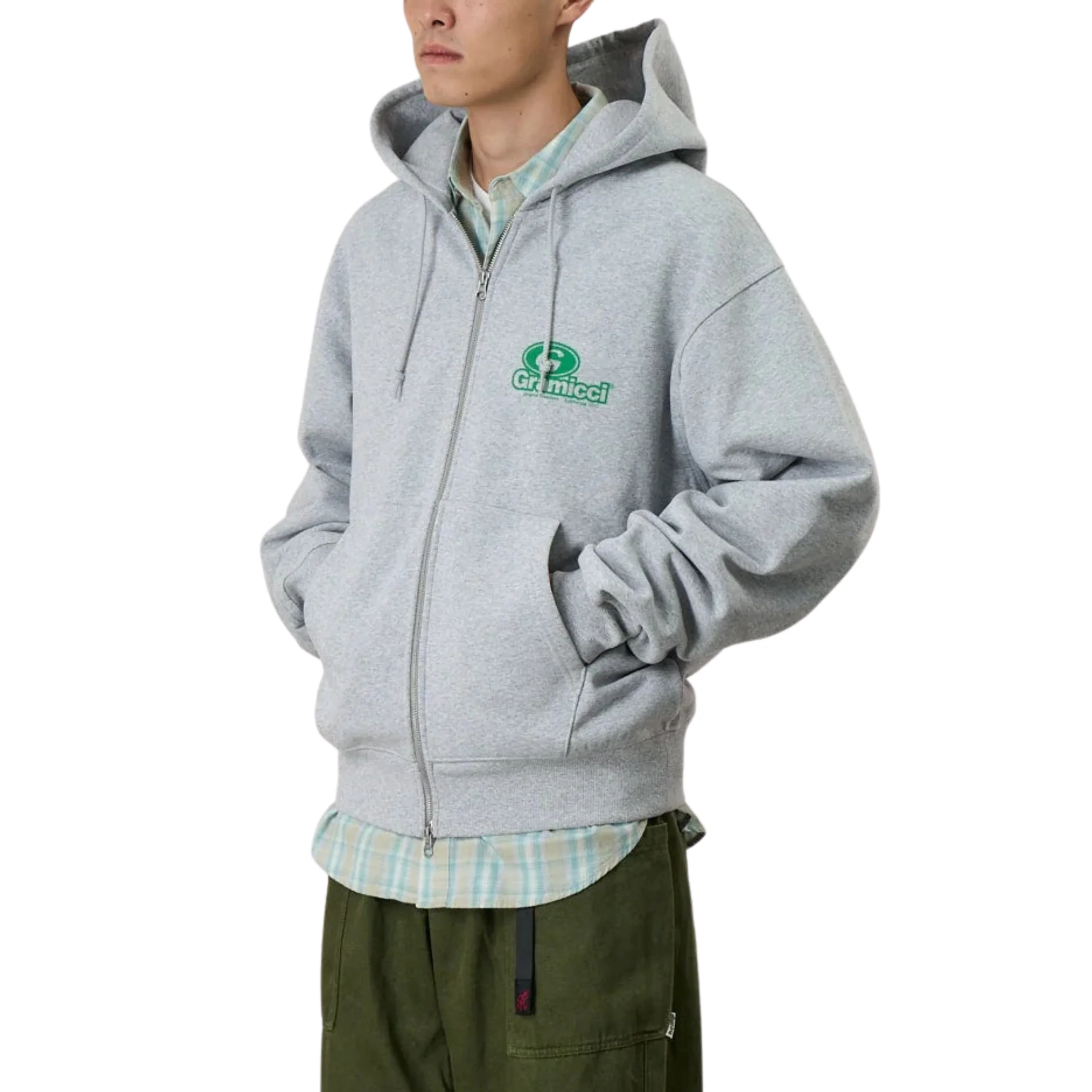 Gramicci 82 Zip Hooded Sweatshirt - Heather Grey - Image 3