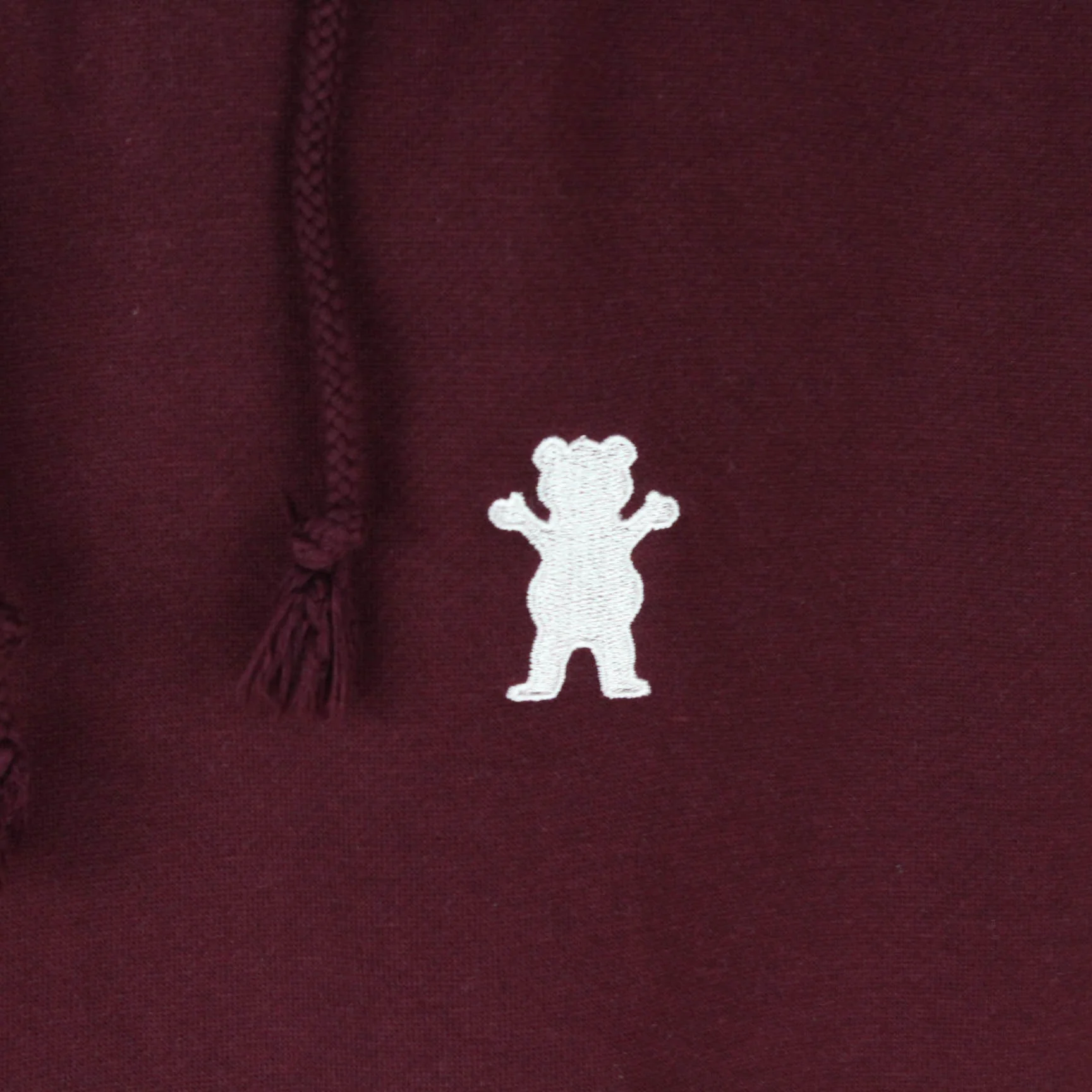 Grizzly OG Bear Embroidered Hooded Sweatshirt - Burgundy / White - Image 3