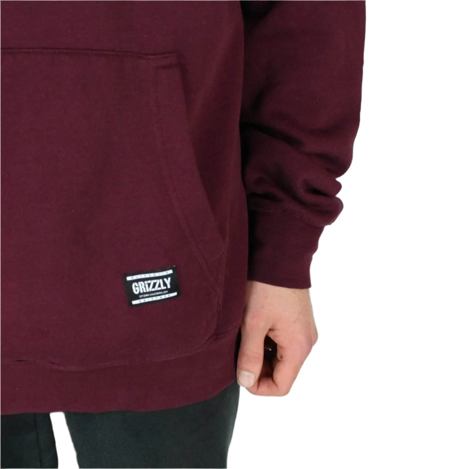 Grizzly OG Bear Embroidered Hooded Sweatshirt - Burgundy / White - Image 6