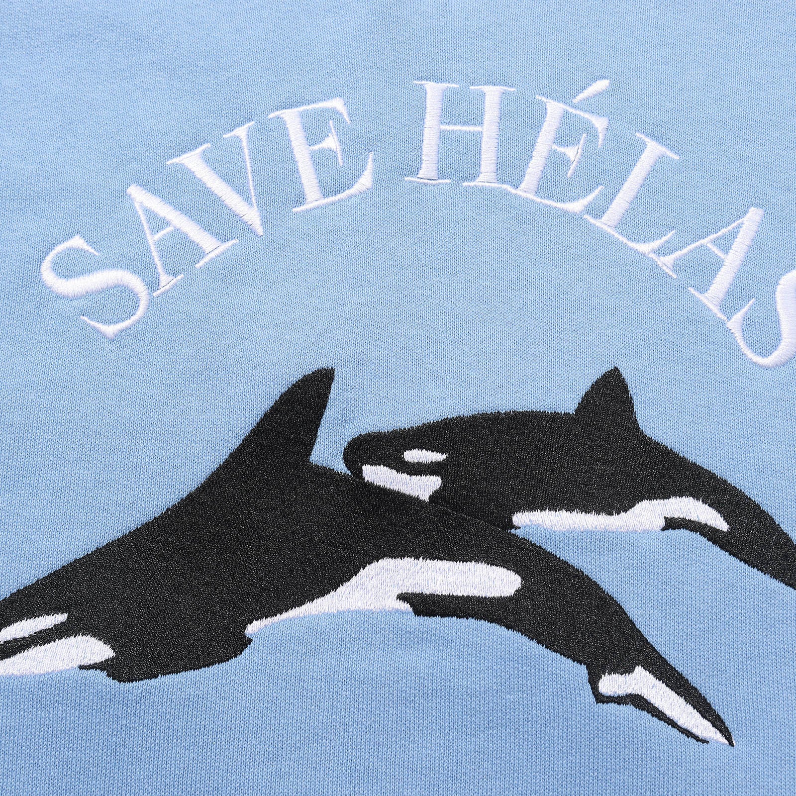 Helas Save Helas Quarter Zip Sweatshirt - Grey Blue - Image 4