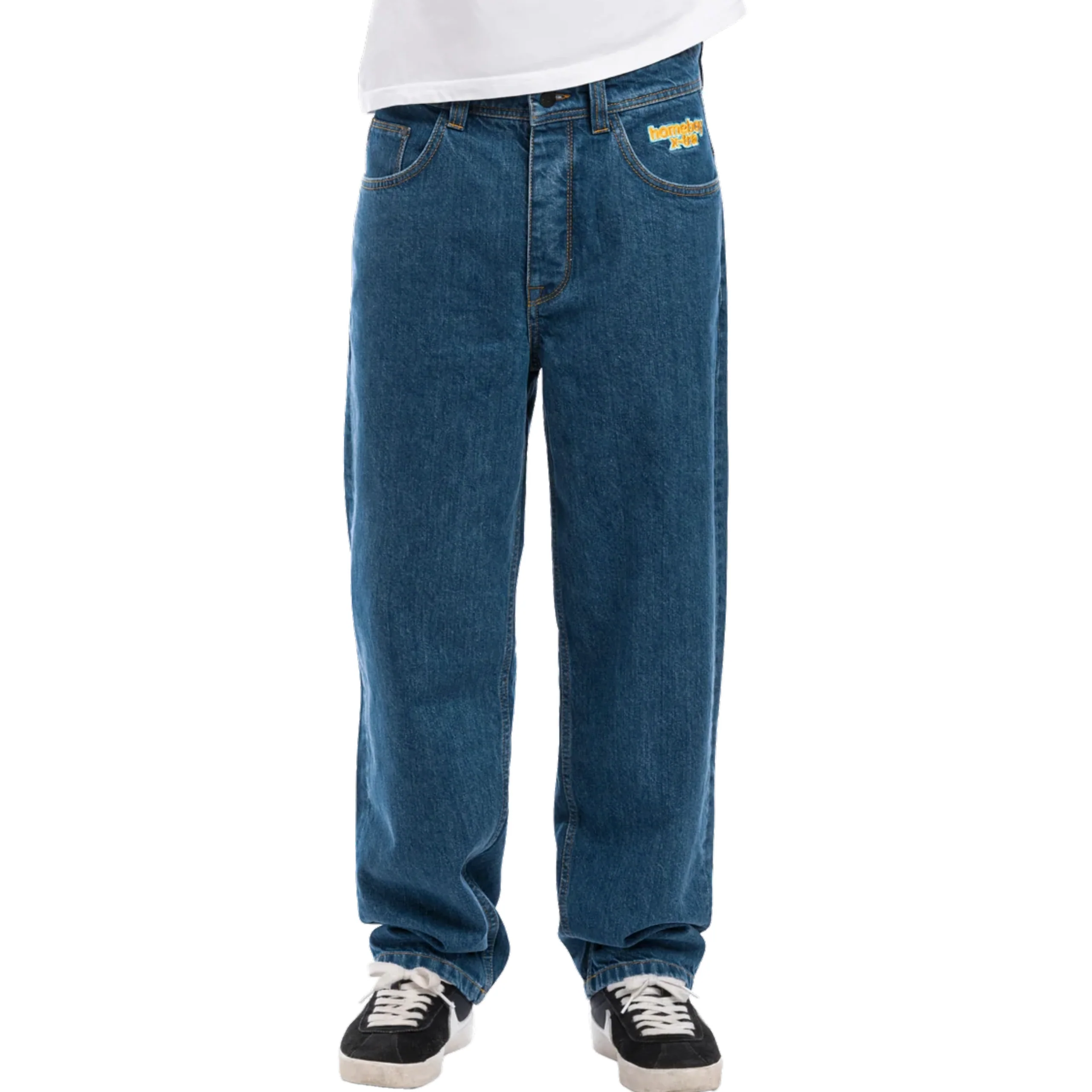 Homeboy X-TRA Baggy Denim Pants Jeans - Washed Blue - Image 3