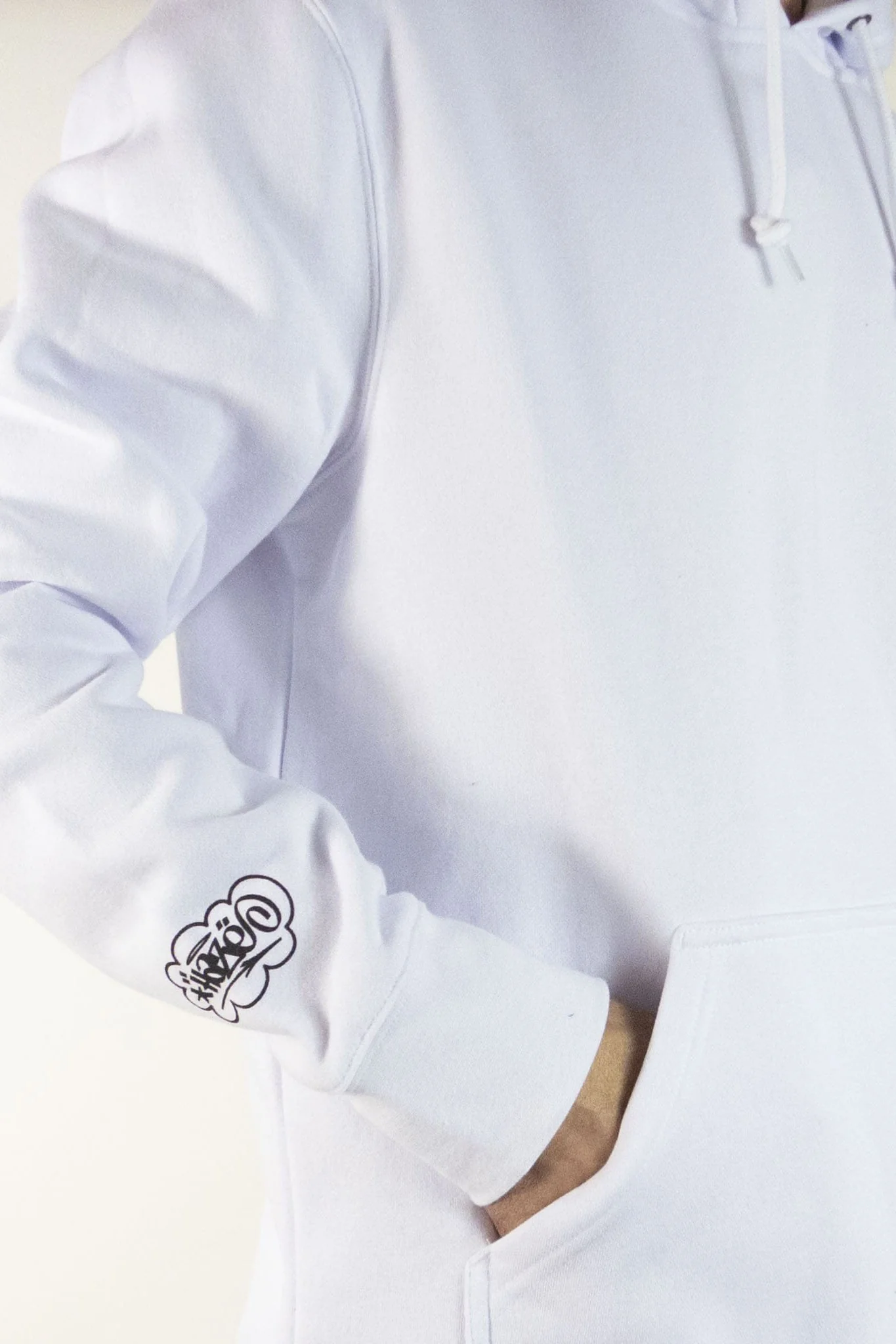 HUF Haze Brush Pullover Hoodie - White - Image 3