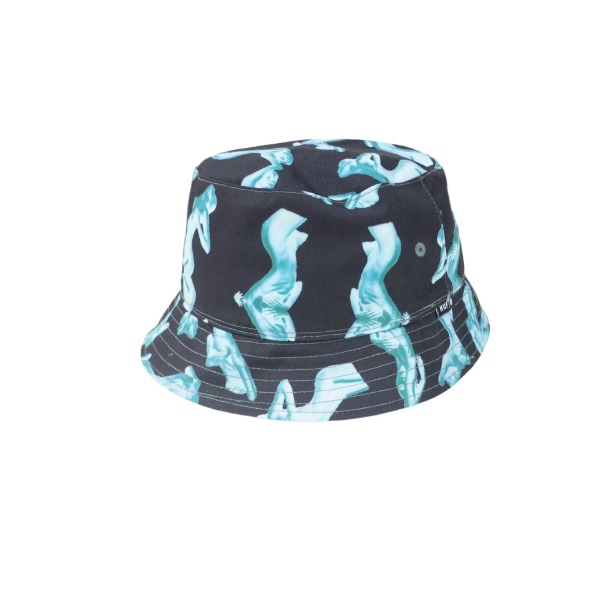 HUF HER Reversible Bucket Hat - White/Black/Blue - Image 3