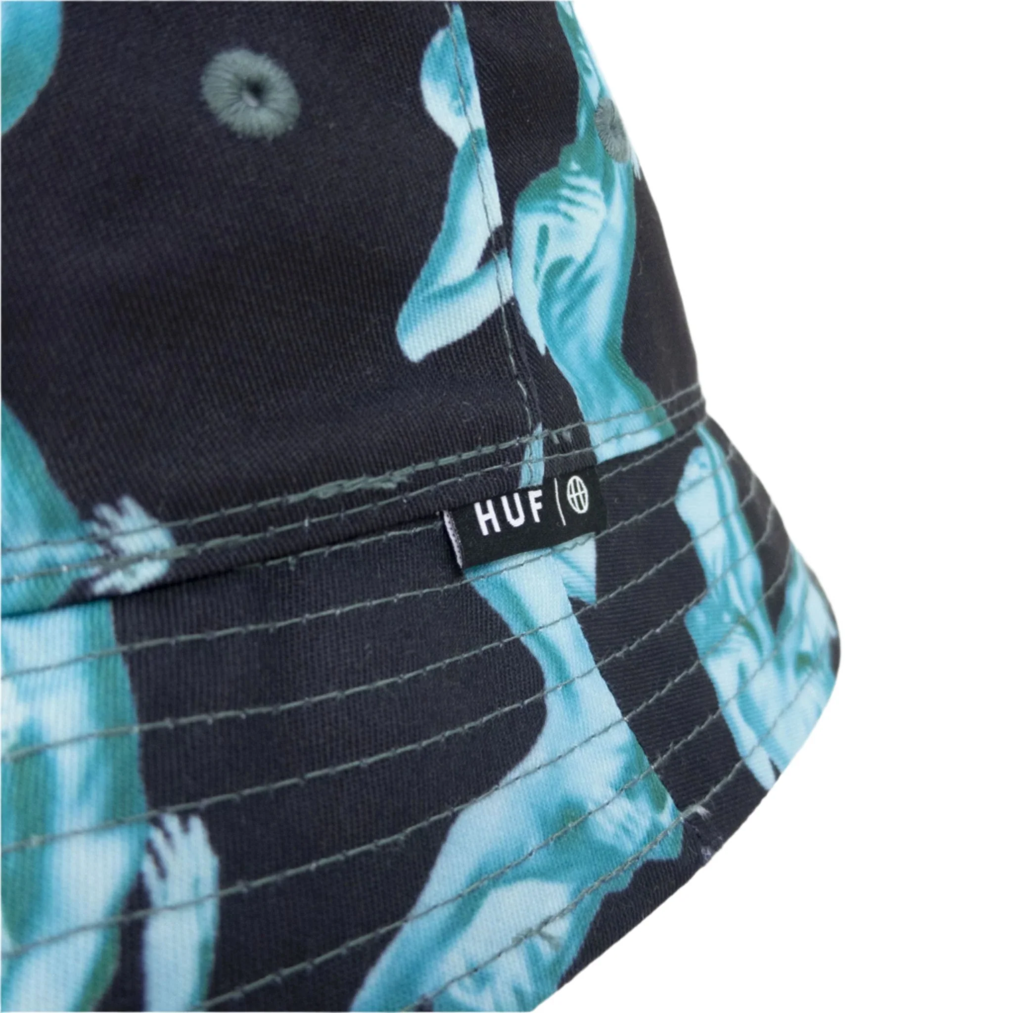 HUF HER Reversible Bucket Hat - White/Black/Blue - Image 4