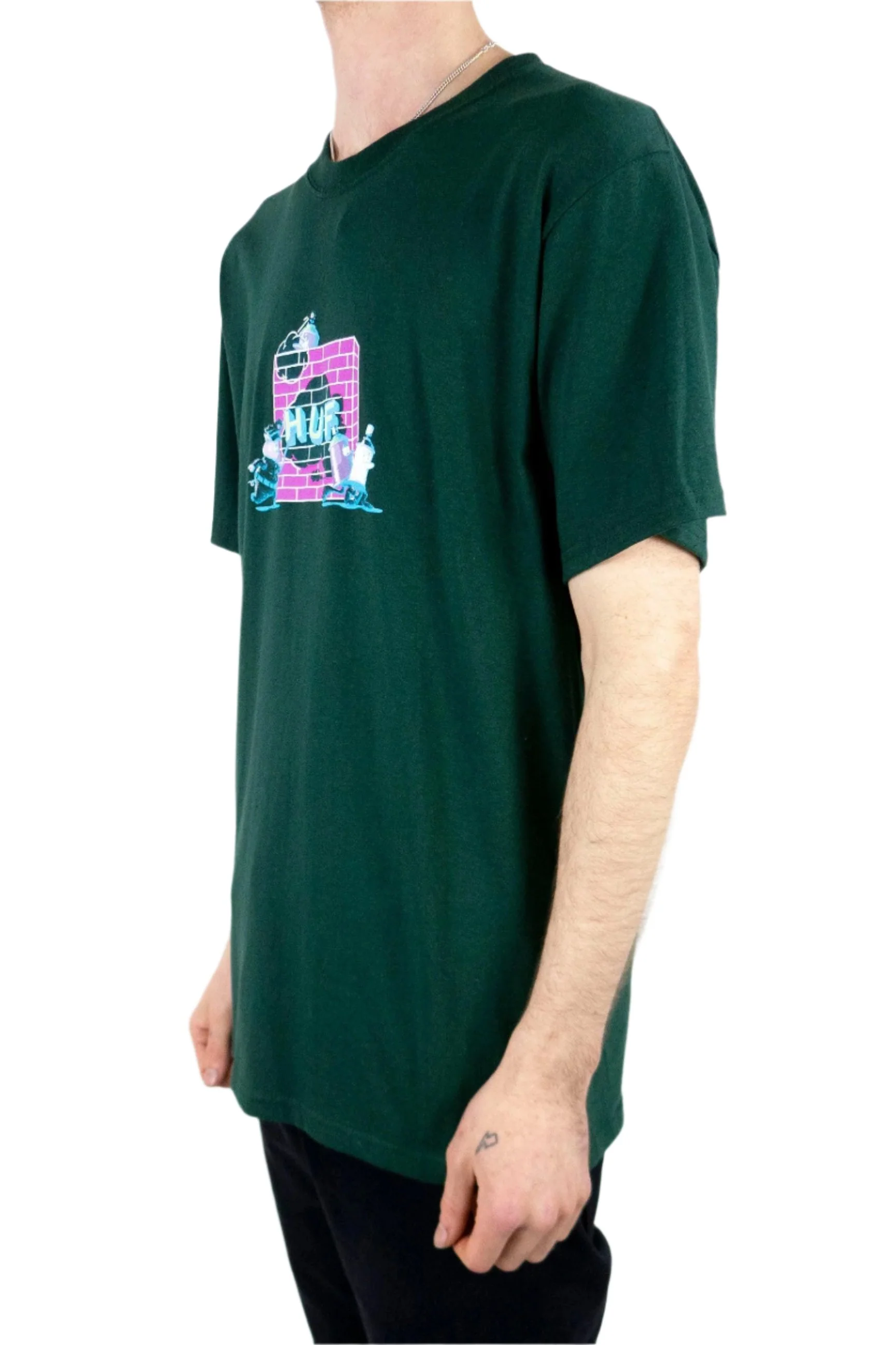HUF High Gloss Headache T-Shirt - Dark Green - Image 2