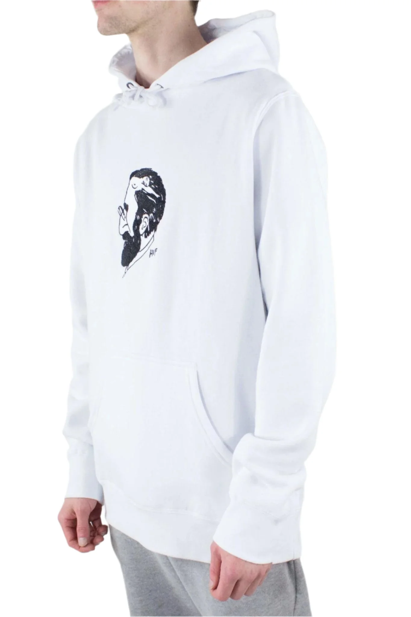 HUF Mans Mind Pullover Hoodie - White - Image 3