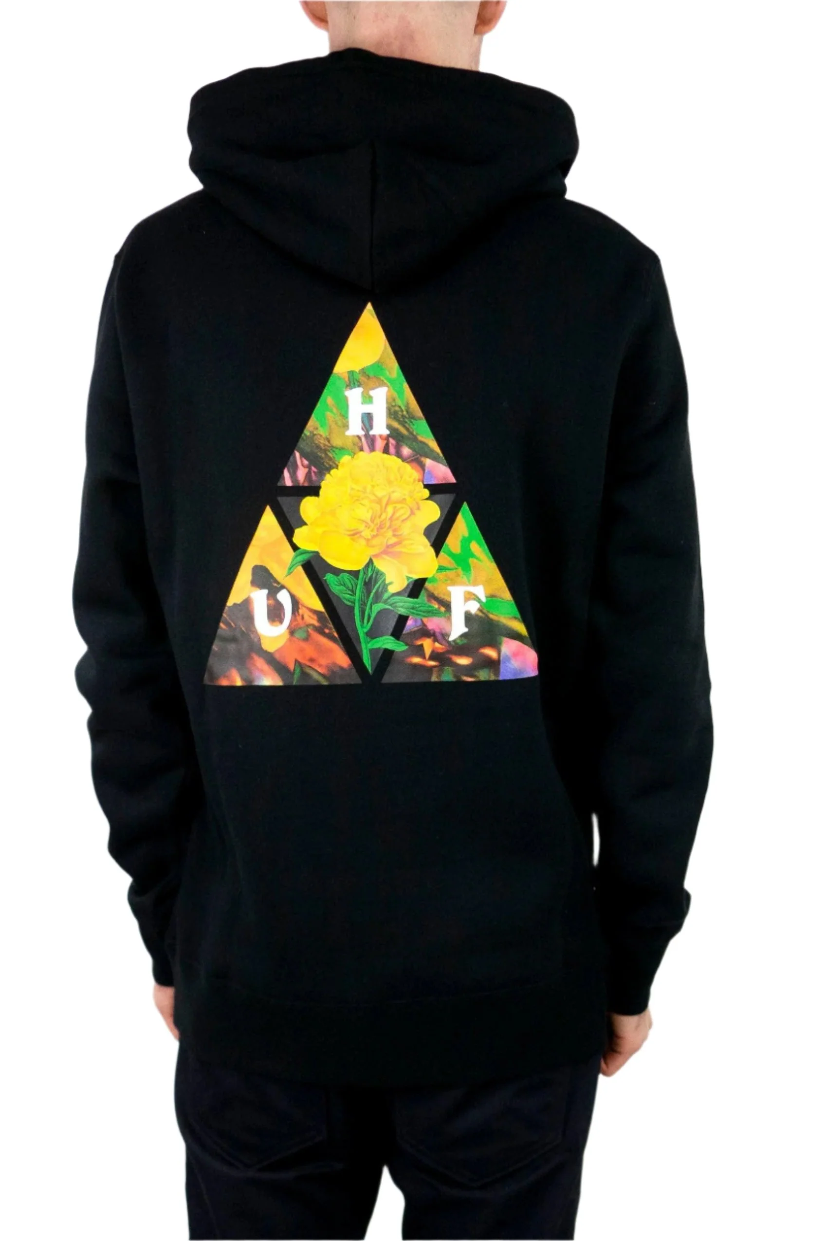 HUF New Dawn Triple Triangle Hoodie - Black - Image 2
