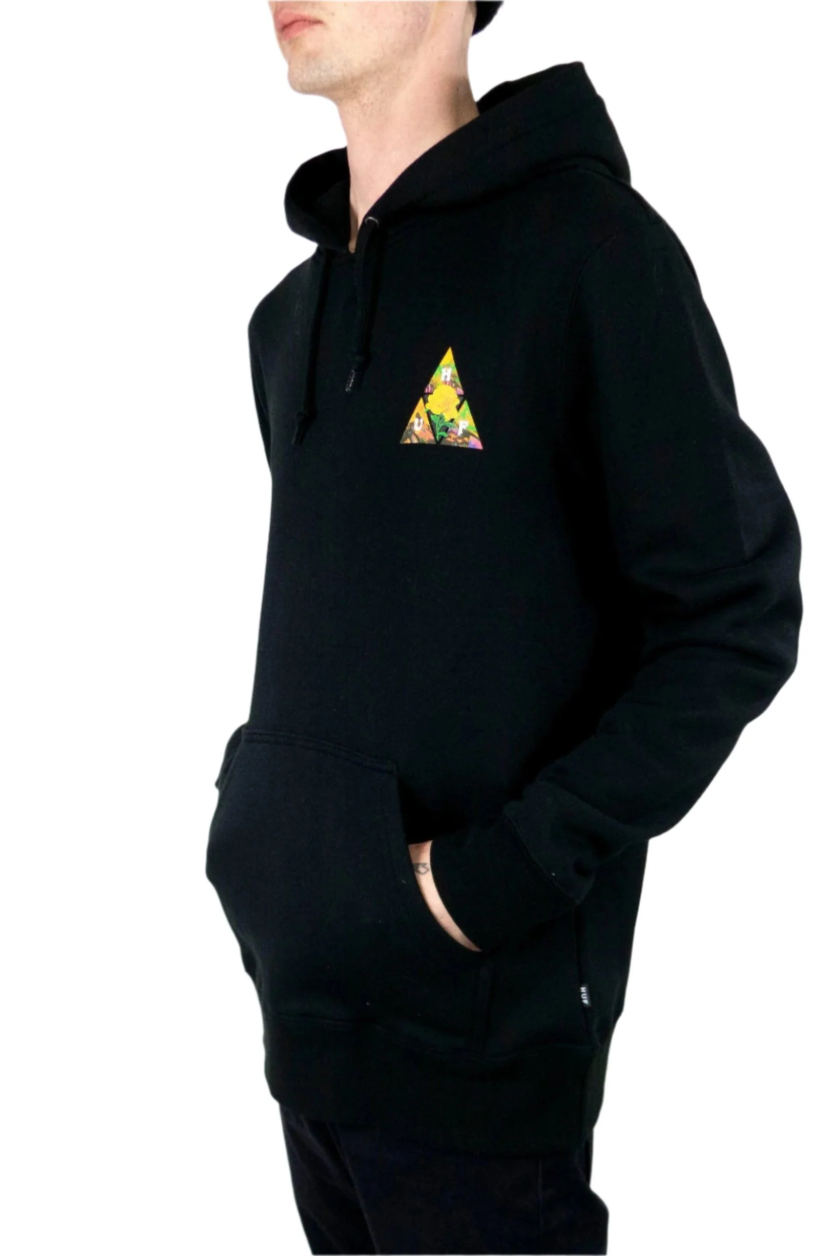 HUF New Dawn Triple Triangle Hoodie - Black - Image 3