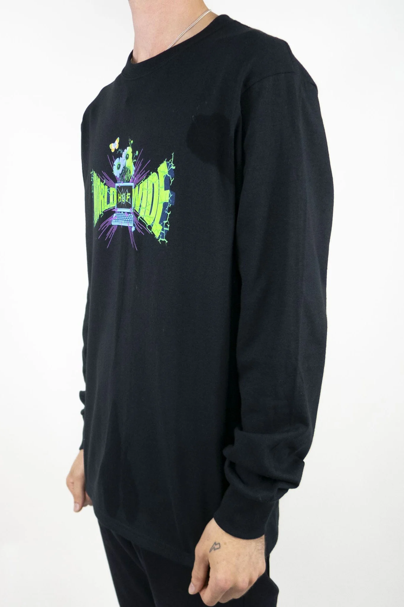 Huf Off-Line Long Sleeve T-Shirt - Black - Image 3