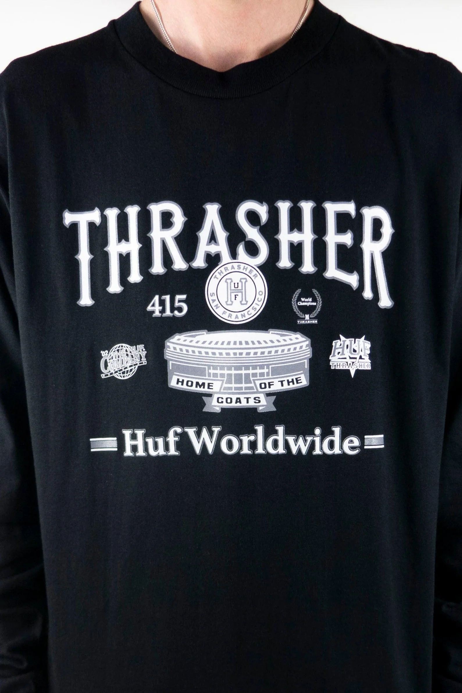 HUF x Thrasher Monteray Long Sleeve T-Shirt - Black - Image 5