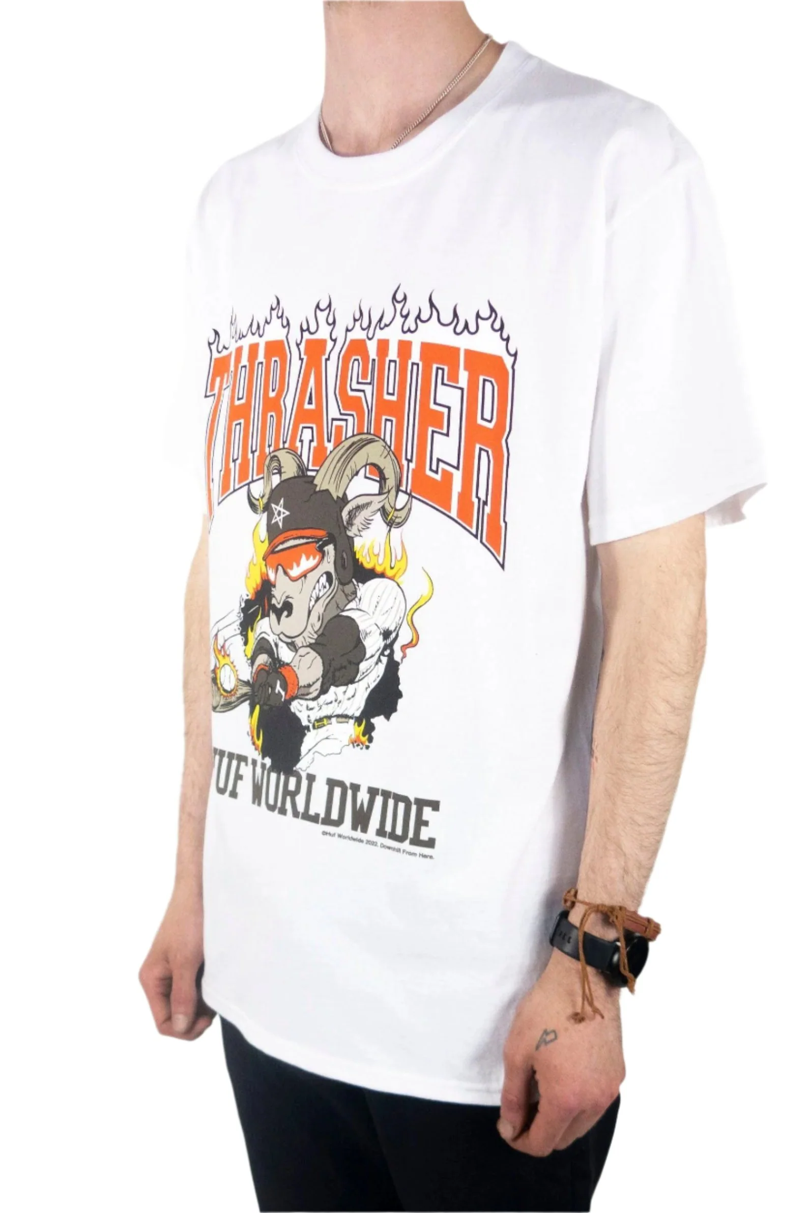HUF x Thrasher Rincon T-Shirt - White - Image 3