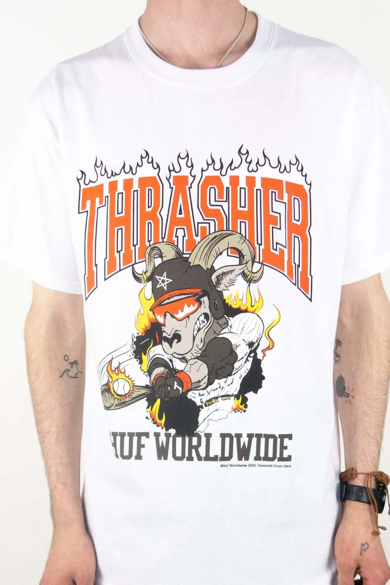 HUF x Thrasher Rincon T-Shirt - White - Image 4