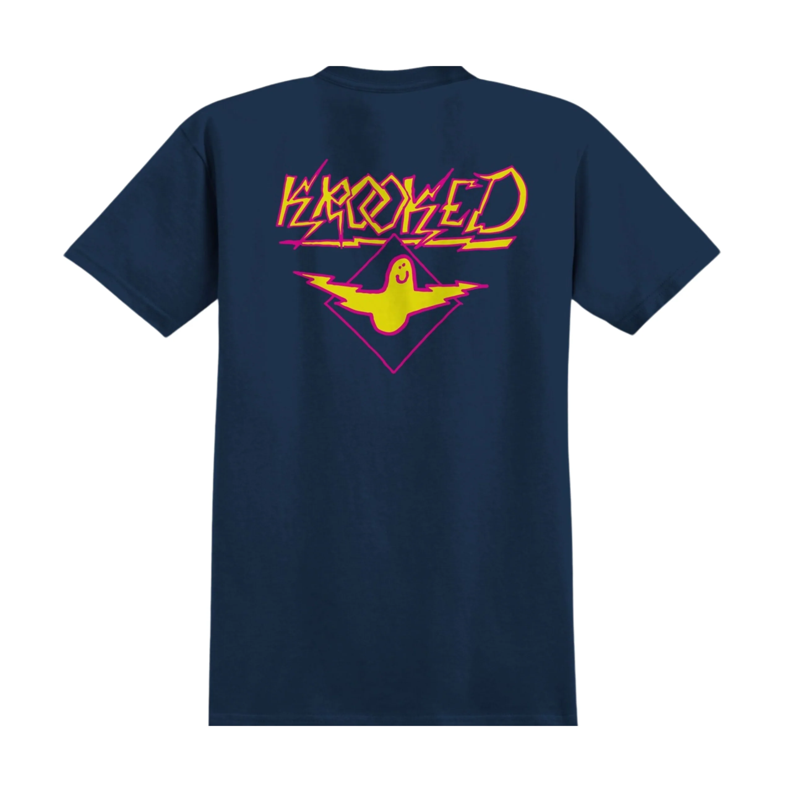 Krooked Bird Lightening T-Shirt - Navy / Yellow - Image 2