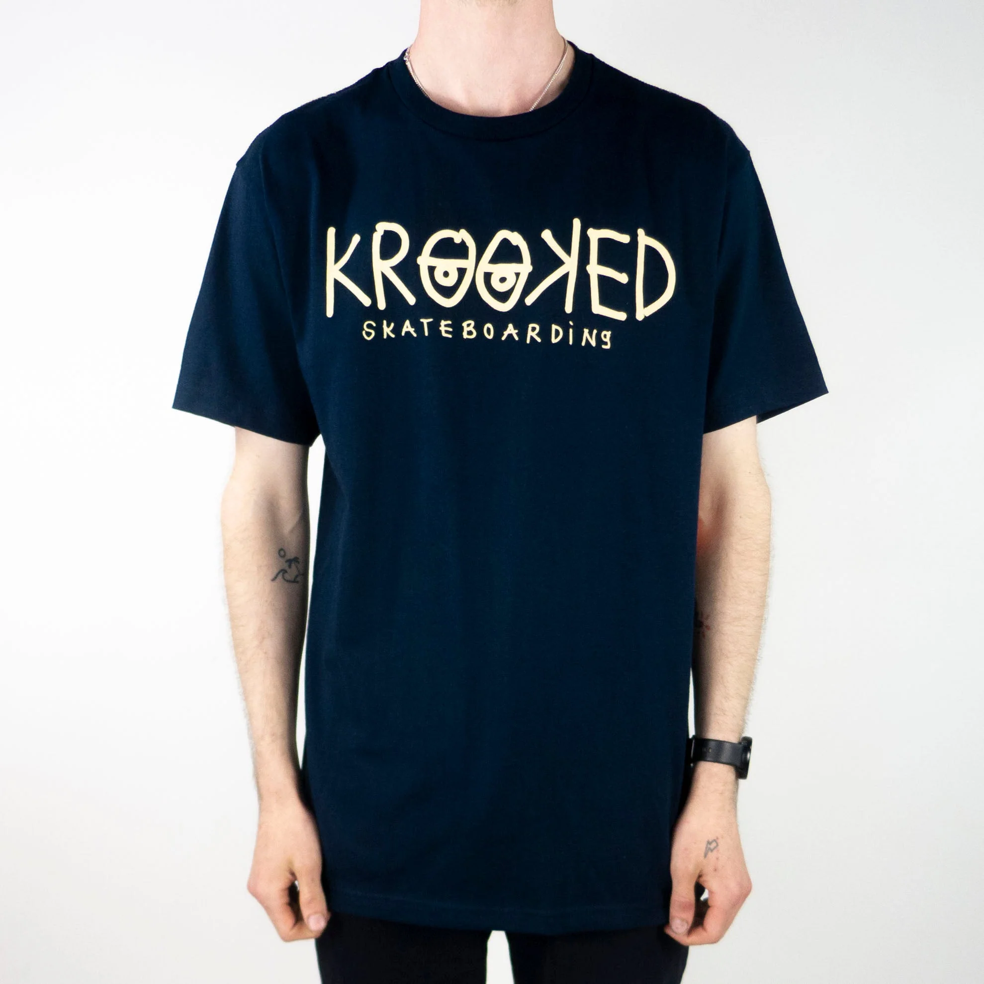 Krooked Krooked Eyes T-Shirt - Navy / White