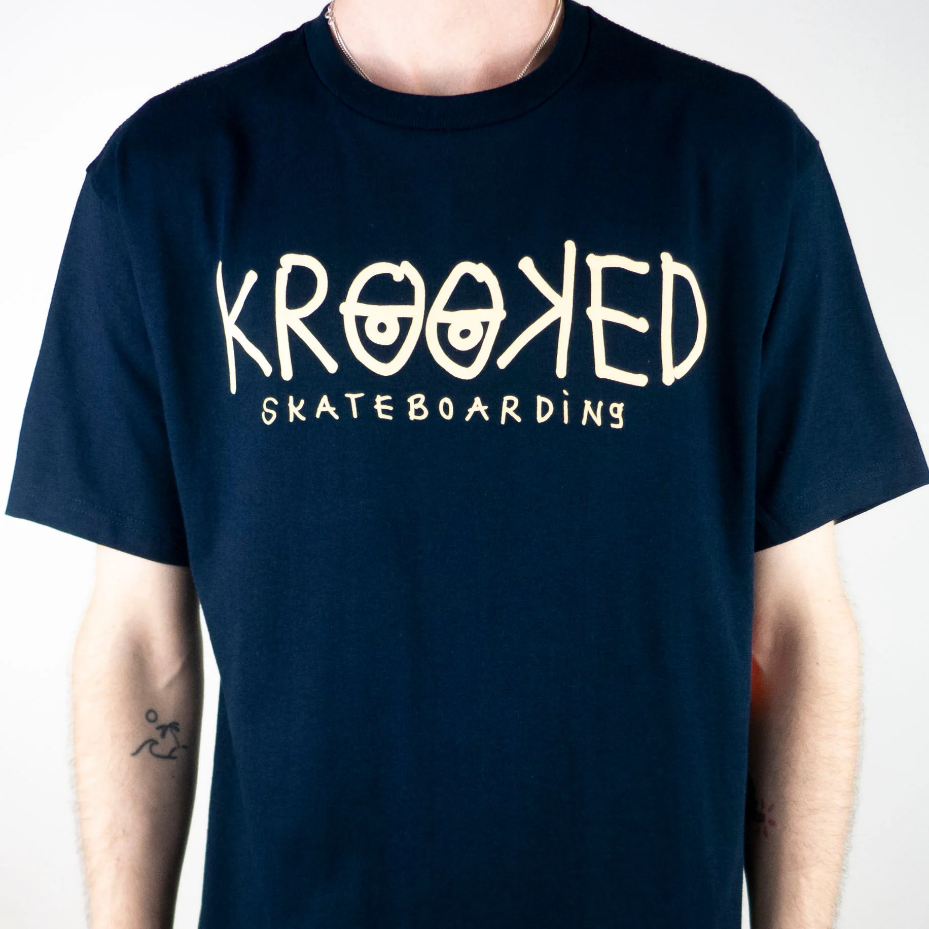 Krooked Krooked Eyes T-Shirt - Navy / White - Image 4