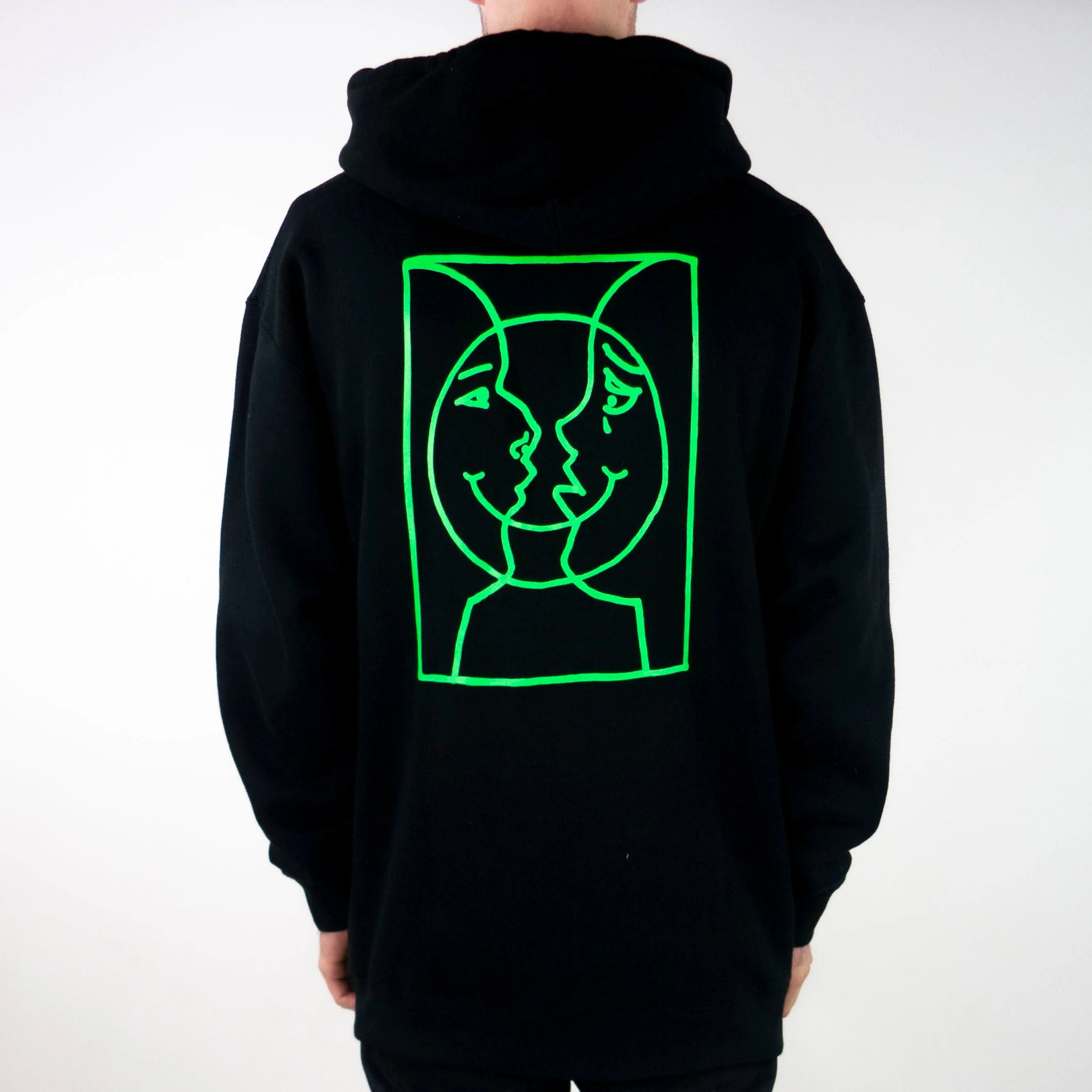 Krooked Moonsmile Raw Hoodie - Black / Green - Image 2