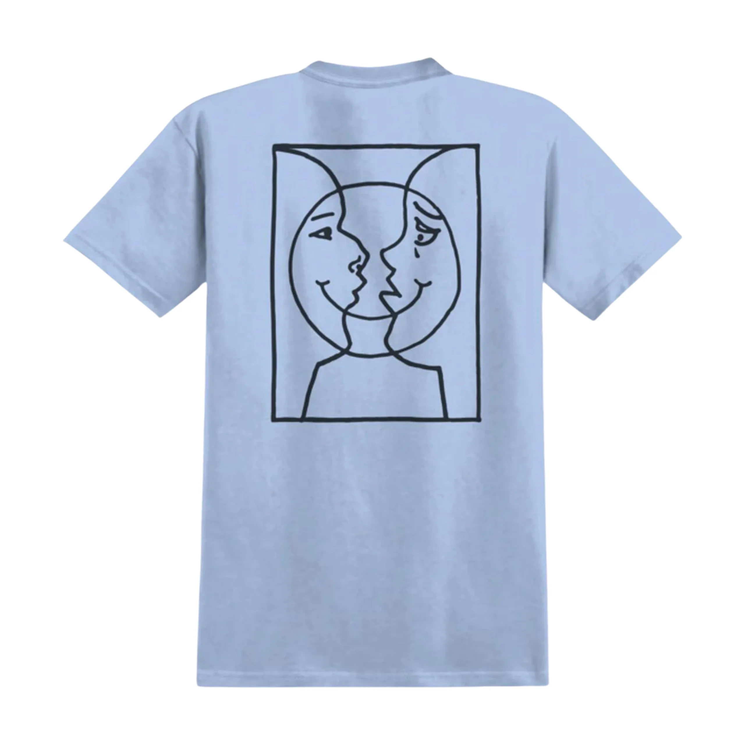 Krooked Moonsmile Raw T-Shirt - Light Blue / Black - Image 2