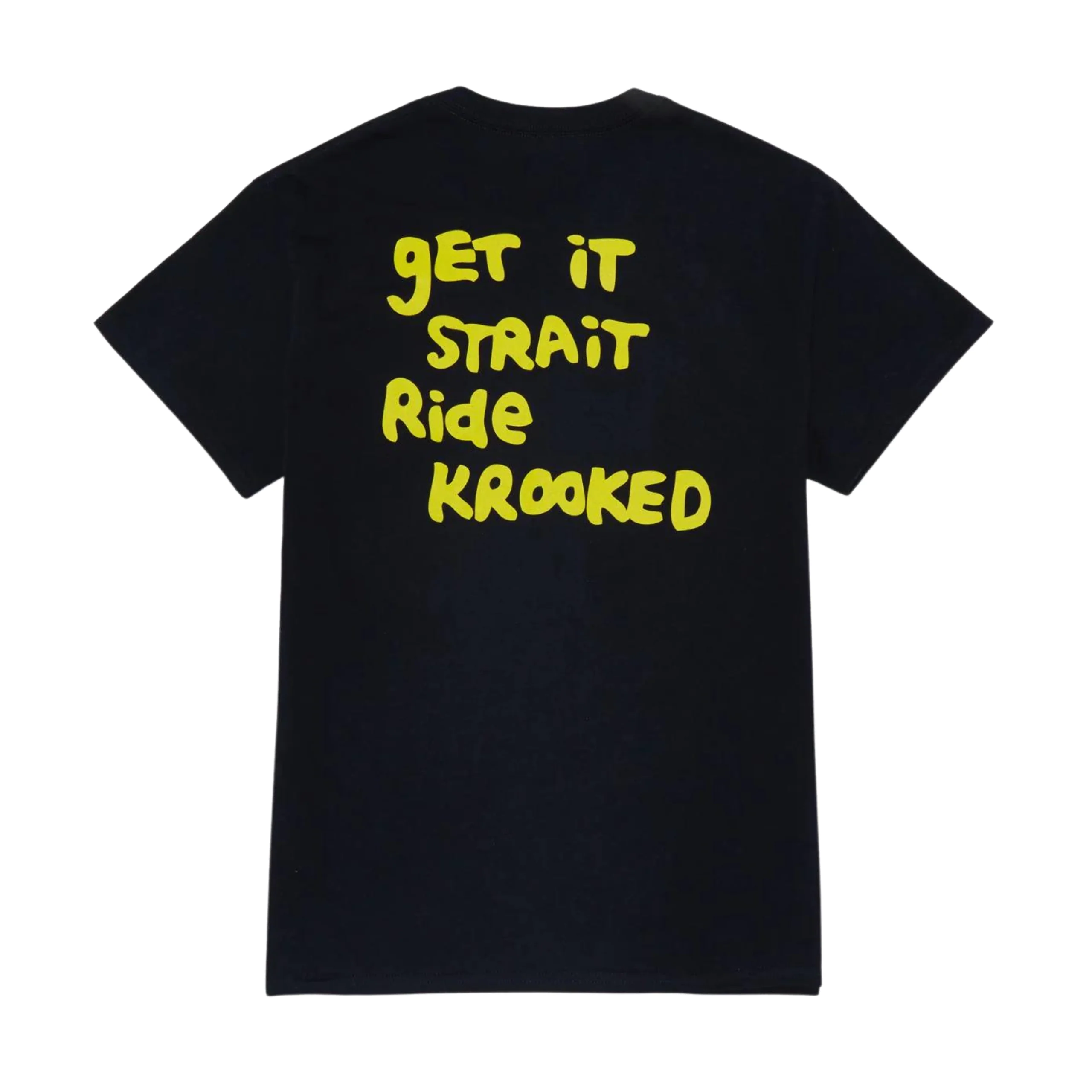 Krooked Strait Eyes Pocket T-Shirt - Black / Yellow - Image 2