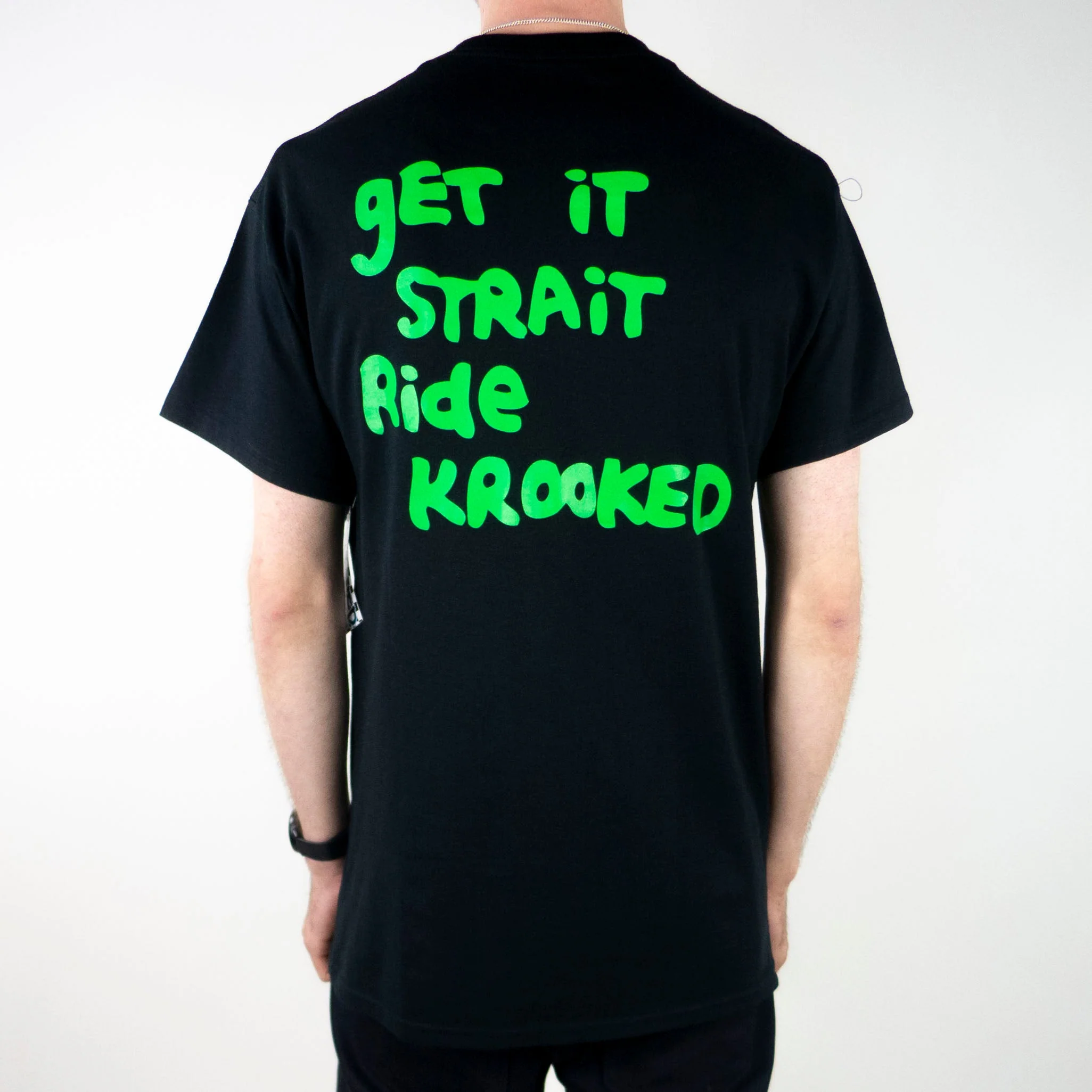 Krooked Strait Eyes T-Shirt - Black / Green - Image 2