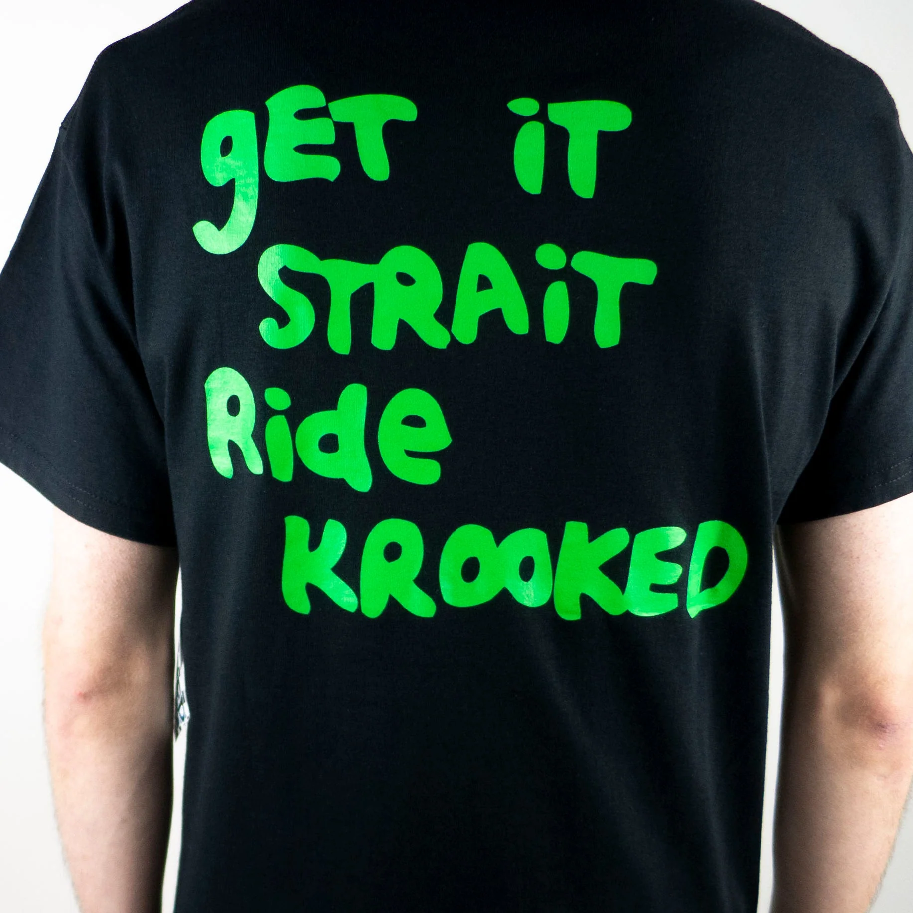 Krooked Strait Eyes T-Shirt - Black / Green - Image 5