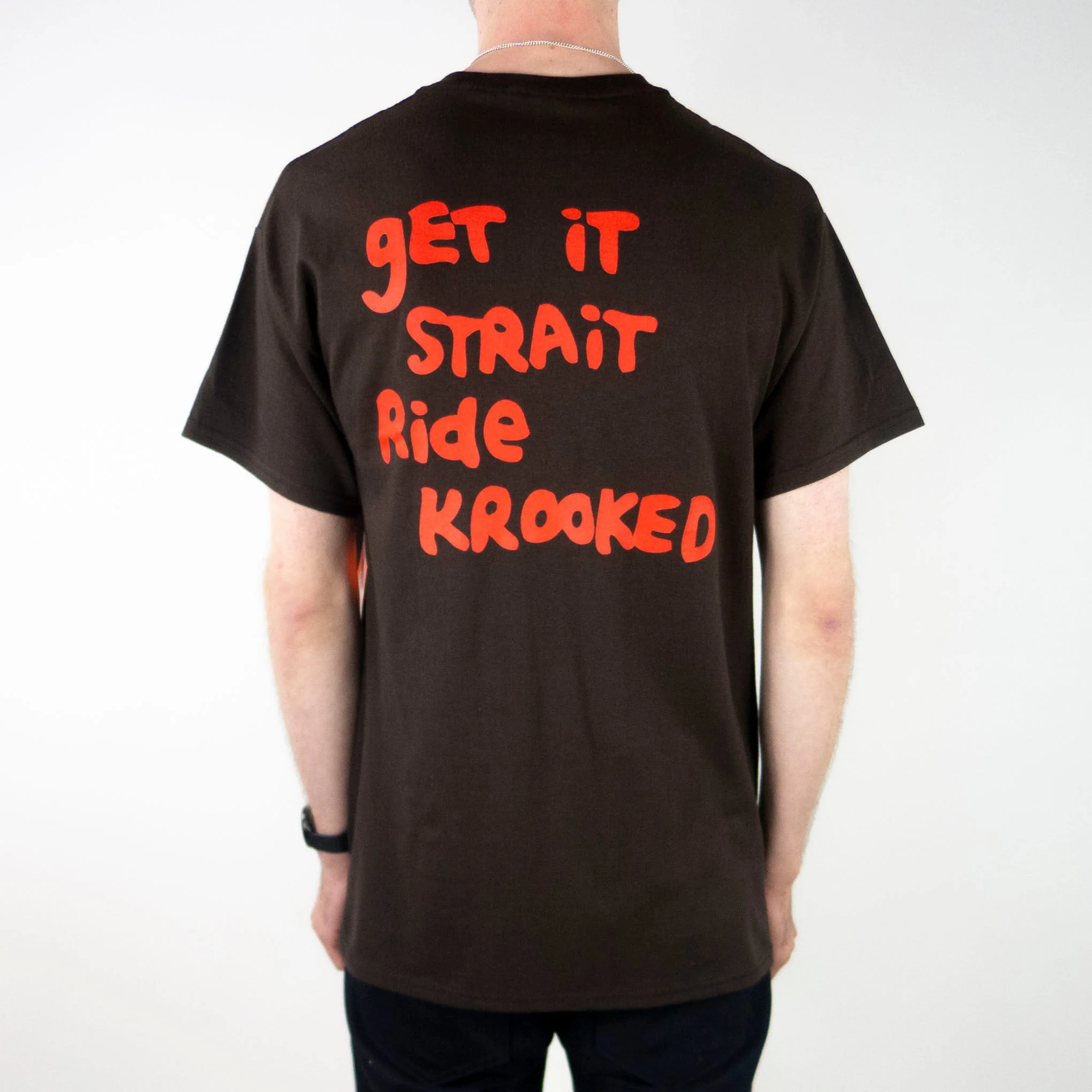 Krooked Strait Eyes T-Shirt - Dark Chocolate / Red - Image 2